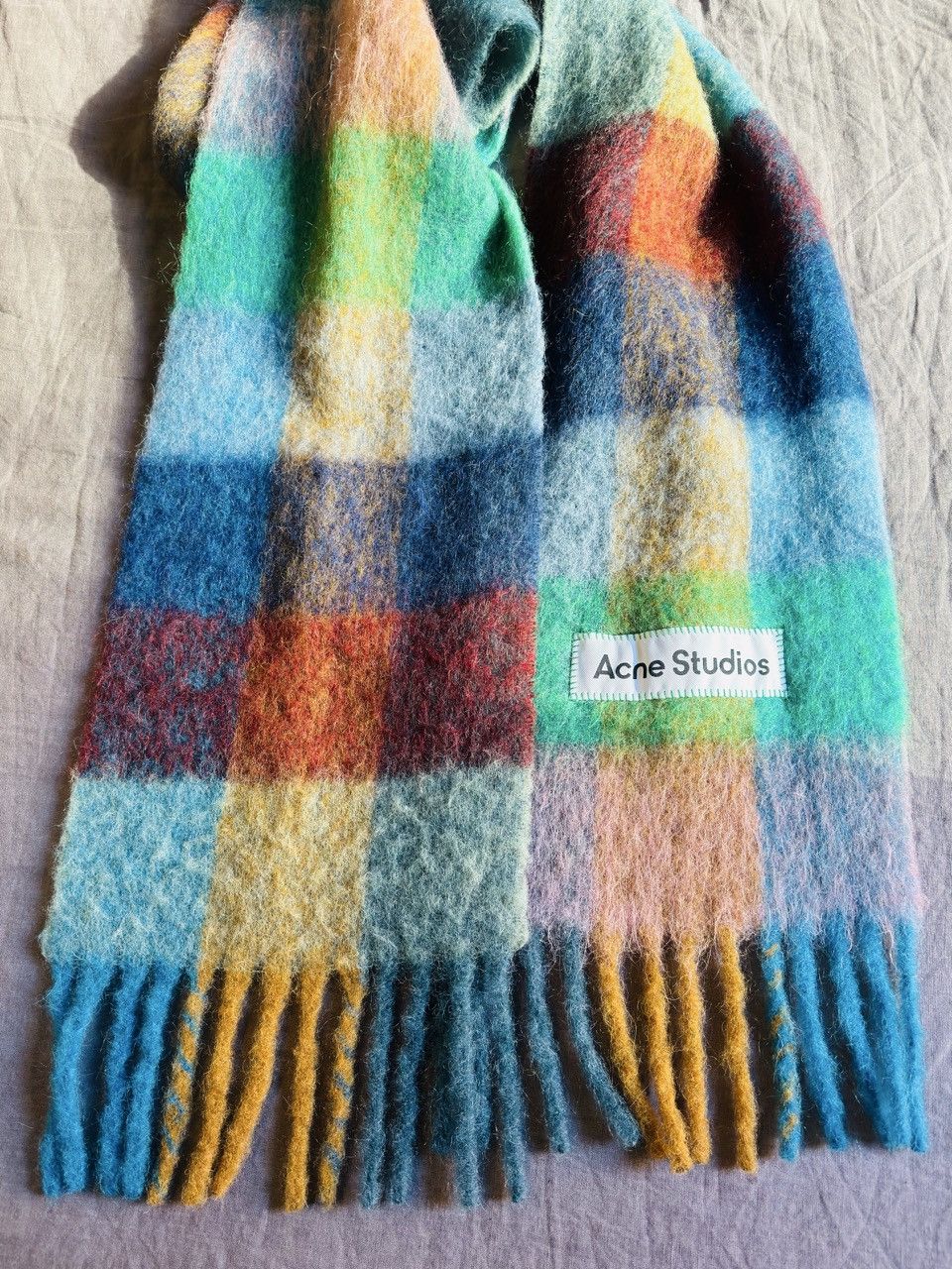 Acne Studios Mohair Rainbow Checked Scarf (model CA0084) Size ONE SIZE - 1 Thumbnail