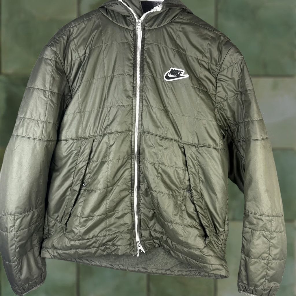 Nike Nike Jacket Mens M Green Hooded Puffer Full Zip Lined Polyester CU4422-380 Size US M / EU 48-50 / 2 - 1 Thumbnail