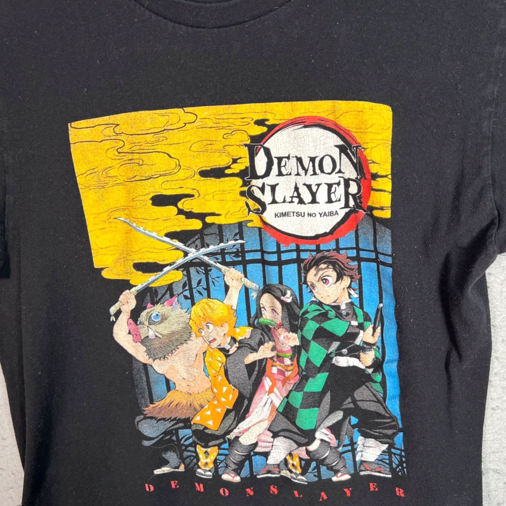Vintage Demon Slayer T-Shirt Demon Slayer Anime Graphic Black Cotton Mens M Crew Neck Short Sleeve Adult Mens Medium Size US M / EU 48-50 / 2 - 4 Thumbnail