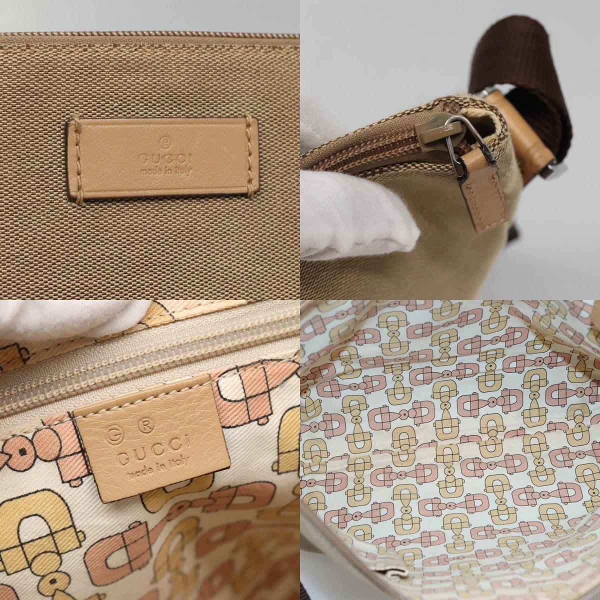 Gucci GUCCI Guccissima Shoulder Bag Canvas Beige Silver Size ONE SIZE - 11 Thumbnail