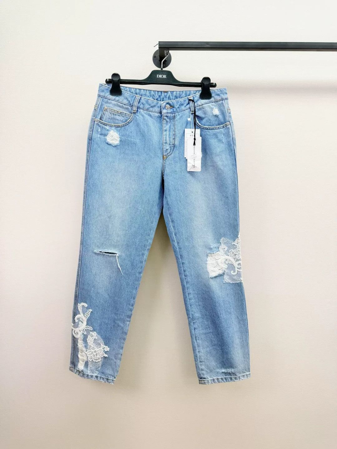 Ermanno Scervino Ermanno Scervino New Lace Panel Jeans Size 42" / US 20 - 1 Thumbnail