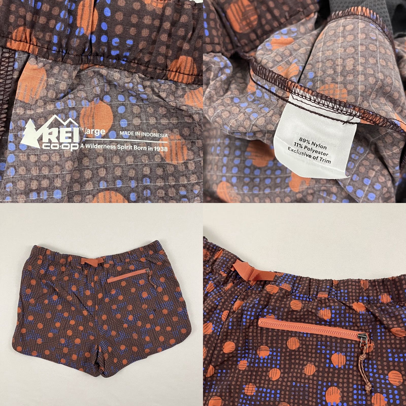 Vintage REI Trailmade Amphib Shorts Womens Large 3.5" Dots Away Belted Active Hiking Casual Outdoor Athletic Pockets Size 36" / US 14 / IT 50 - 8 Thumbnail