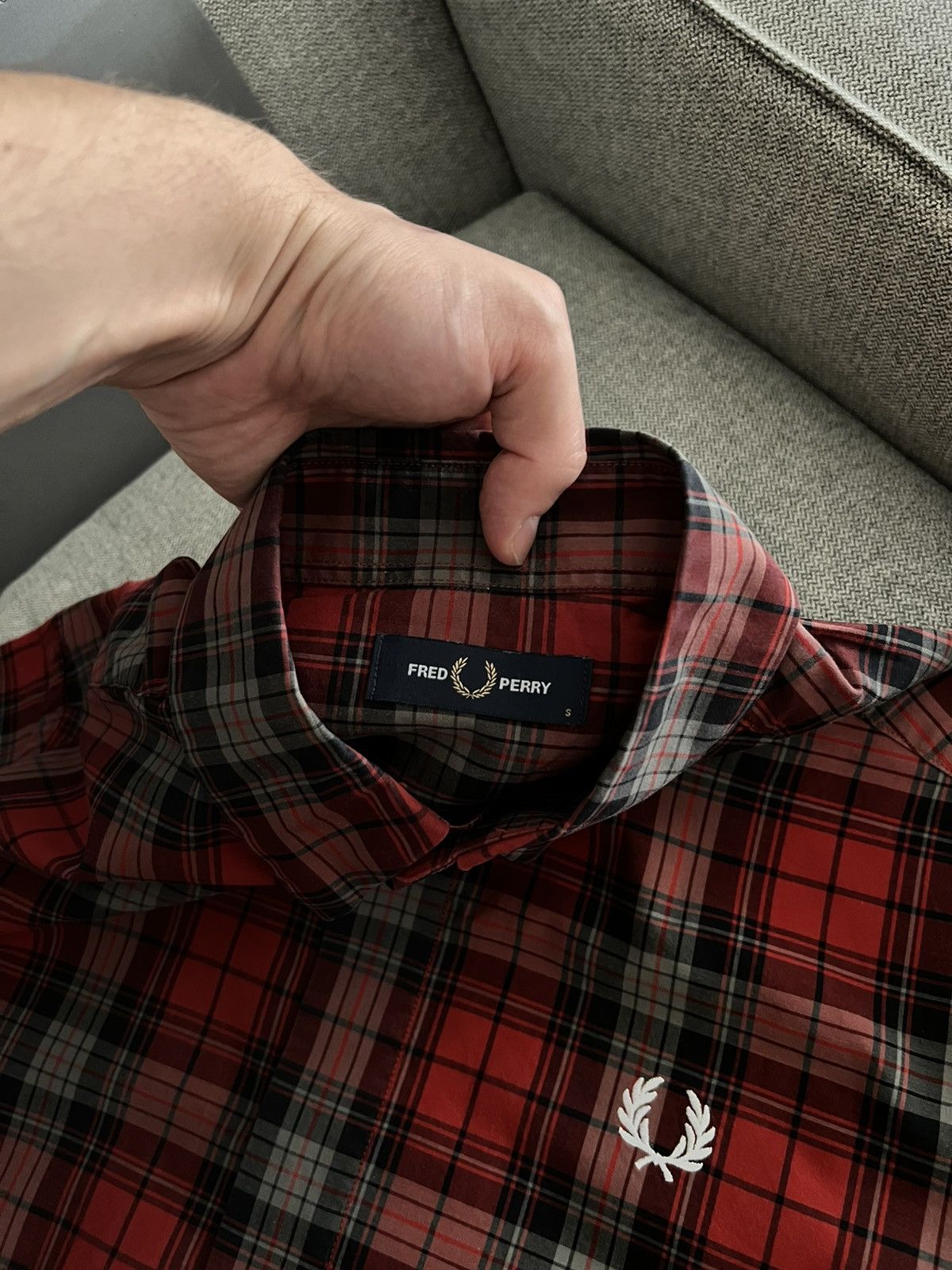 Fred Perry Fred Perry Checkered Red Logo Shirt Size US S / EU 44-46 / 1 - 8 Thumbnail