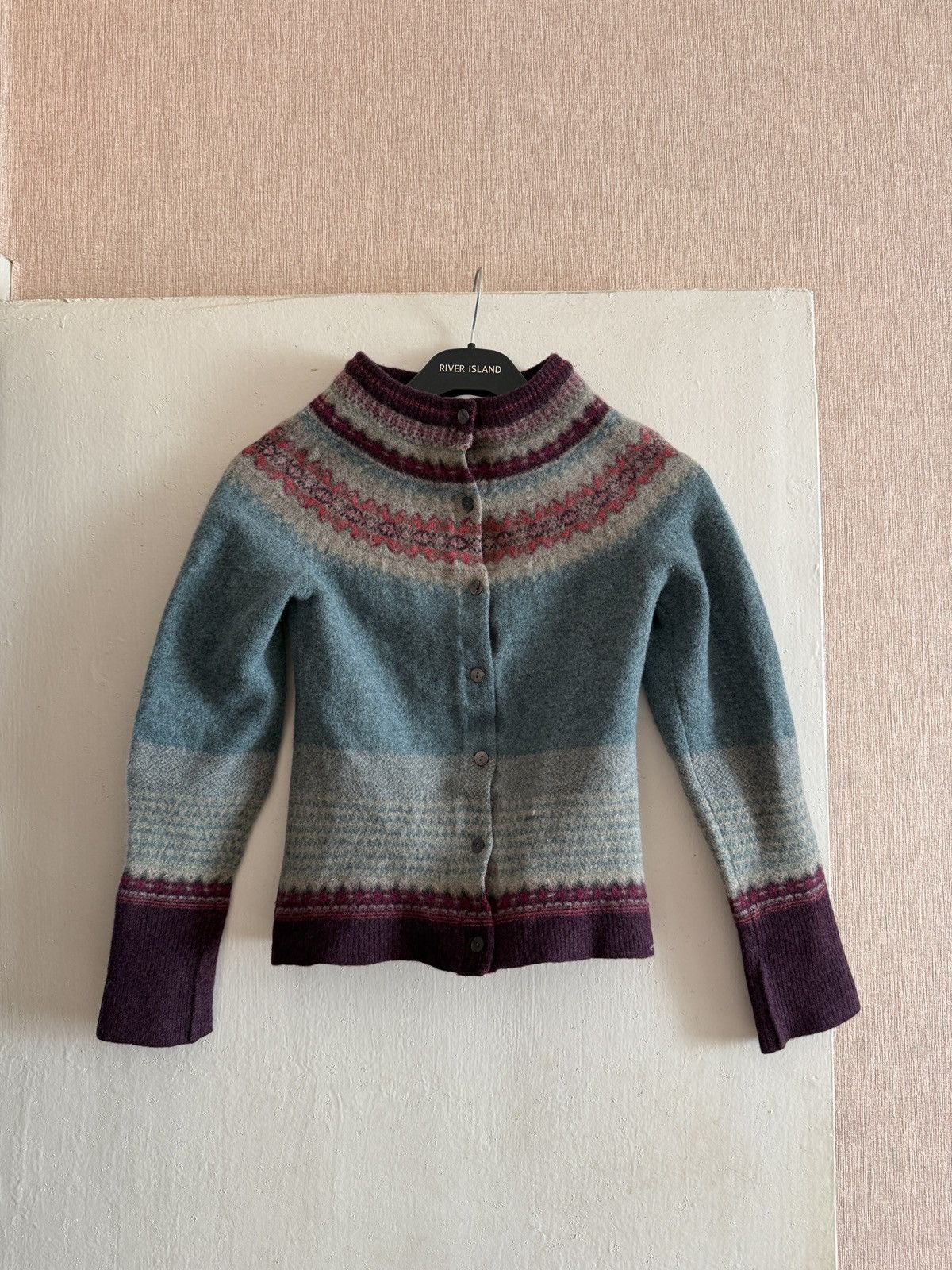 Other Vintage Eribe of Scotland Alpine Women’s Cardigan Old Rose Size S / US 4 / IT 40 - 1 Thumbnail