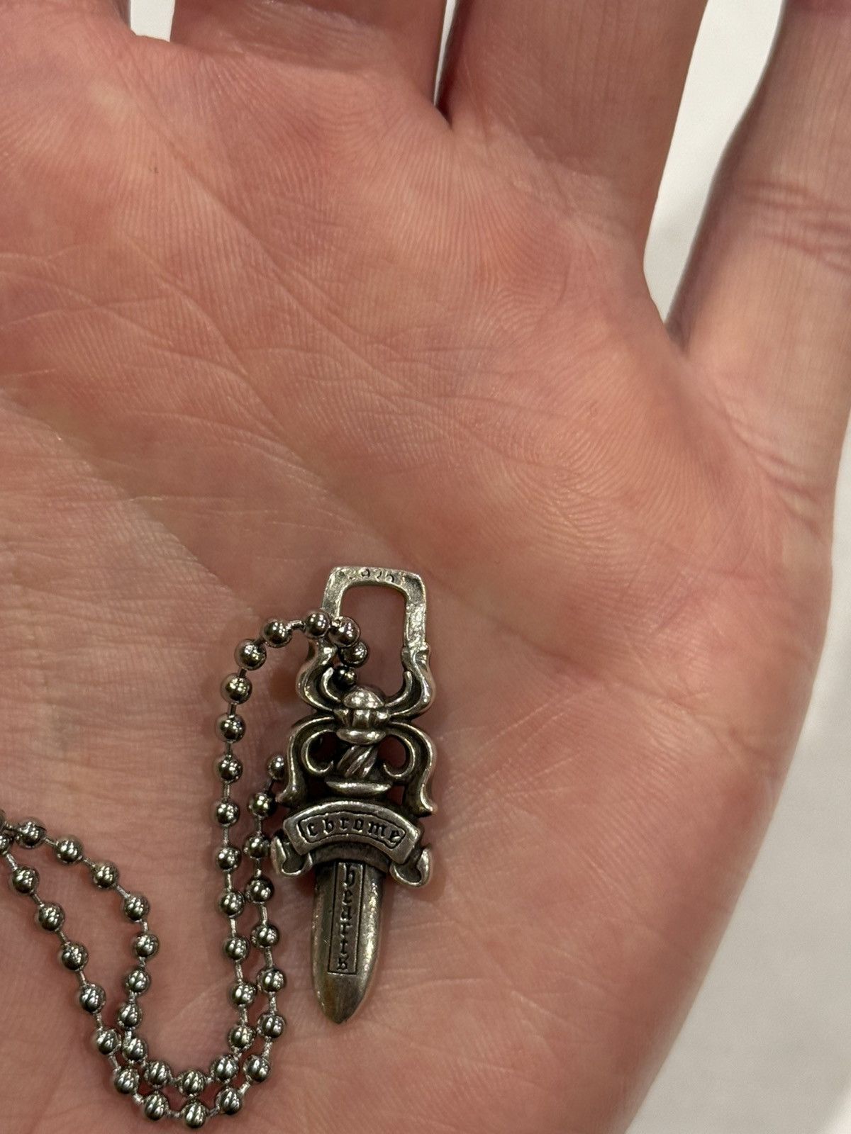 Chrome Hearts Chrome Hearts Dagger Pendant Silver Ball Chain Necklace 925 Size ONE SIZE - 9 Thumbnail