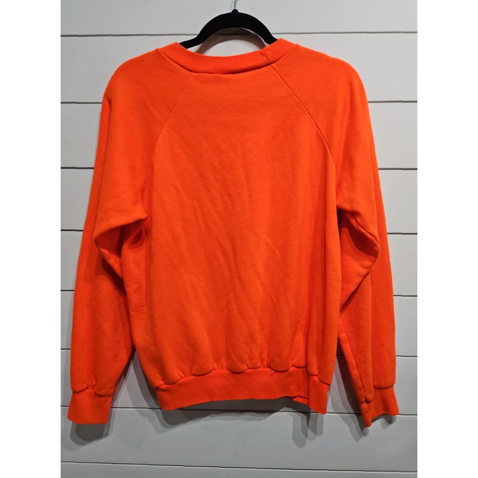 Vintage Vtg Blaze Orange Raglan Sweatshirt USA 80s Mens Size Medium Hooded Crew Neck Sweatshirt Size US M / EU 48-50 / 2 - 4 Thumbnail