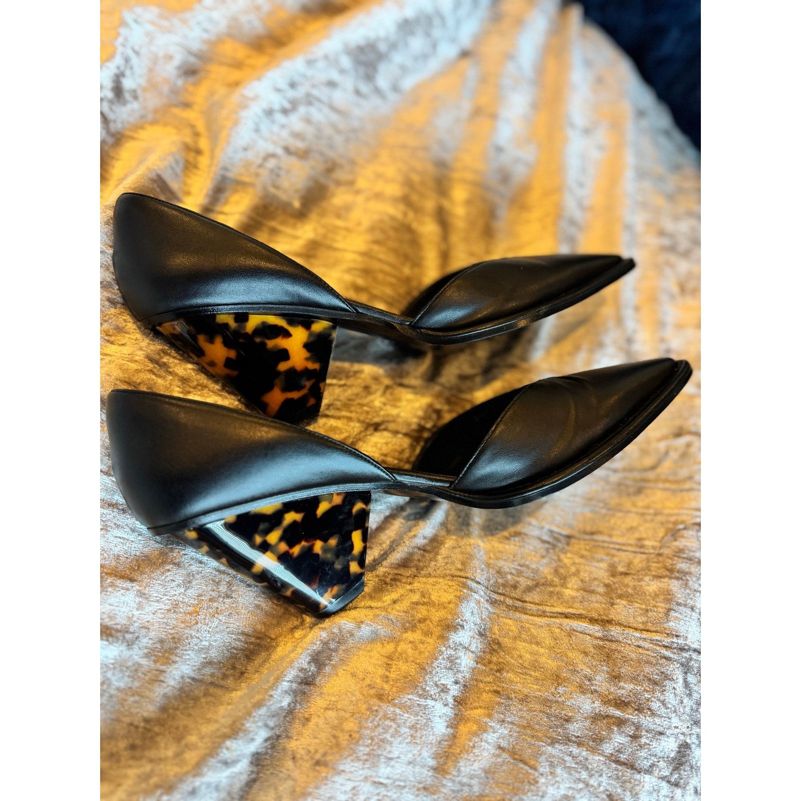 Stella McCartney Stella McCartney D'Orsay Chunky Tortoiseshell Heels Vegan Size US 9 / IT 39 - 7 Thumbnail