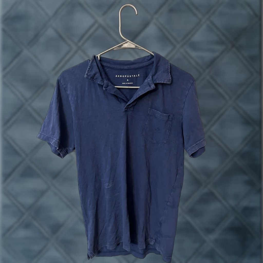 Aeropostale Aeropostale Mens Polo Shirt S Blue Short Sleeve Preppy Casual Size US S / EU 44-46 / 1 - 1 Thumbnail