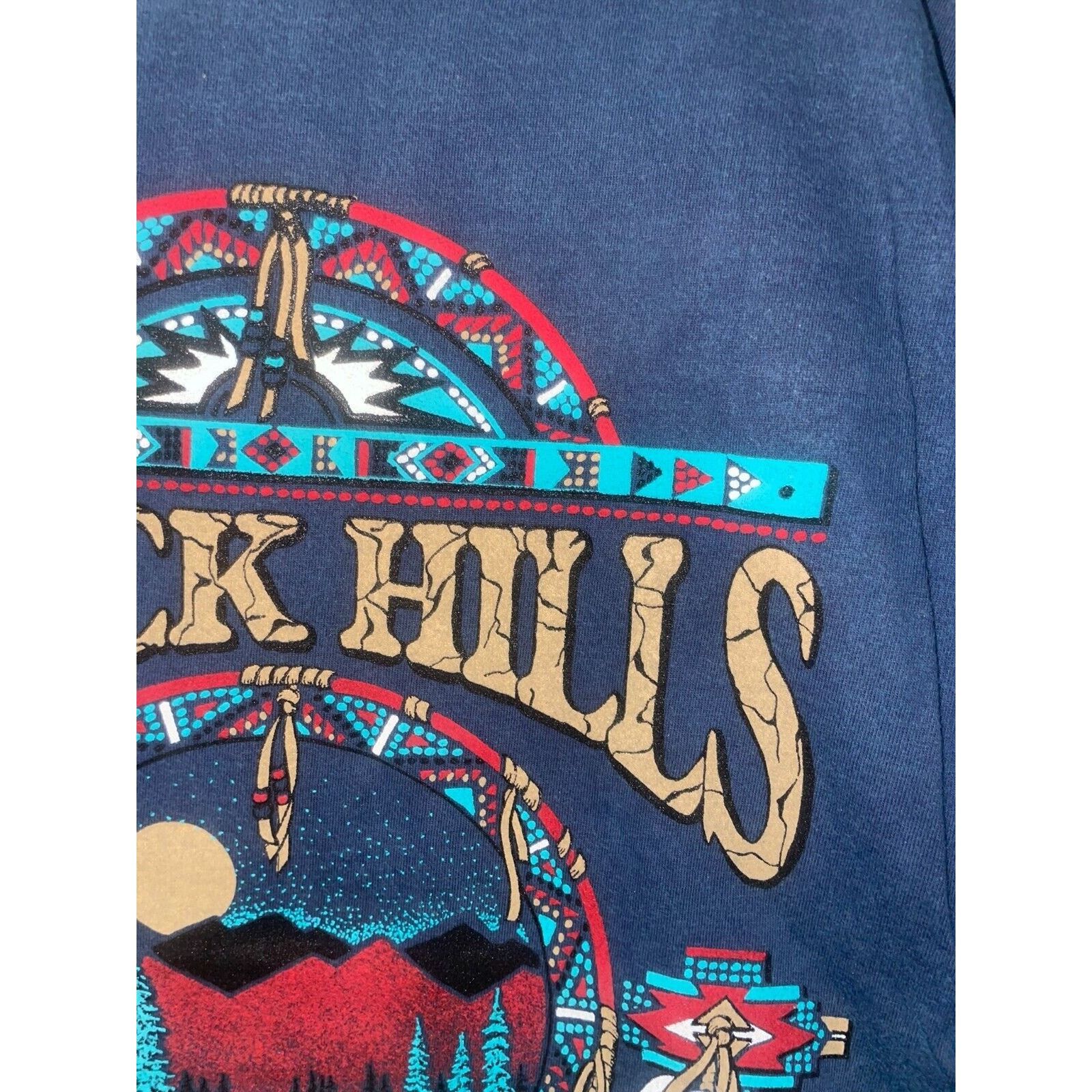 Jerzees Vintage South Dakota Shirt Black Hills VTG Blue Stained 90s Size US M / EU 48-50 / 2 - 4 Thumbnail
