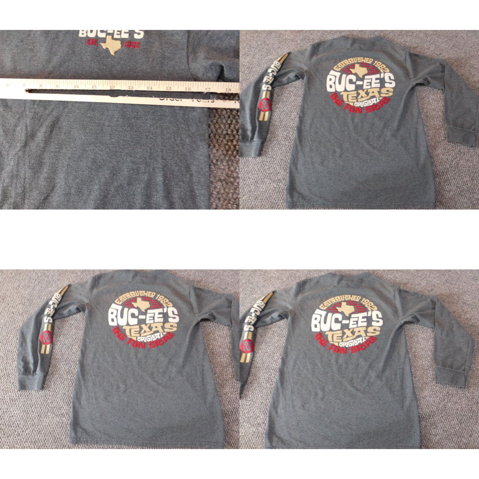 Vintage Buc-Ees Shirt Men S Gray Graphic Classic Tee America Embroidery Long Sleeve Crew Neck Cotton Knit Logo Size US S / EU 44-46 / 1 - 8 Thumbnail
