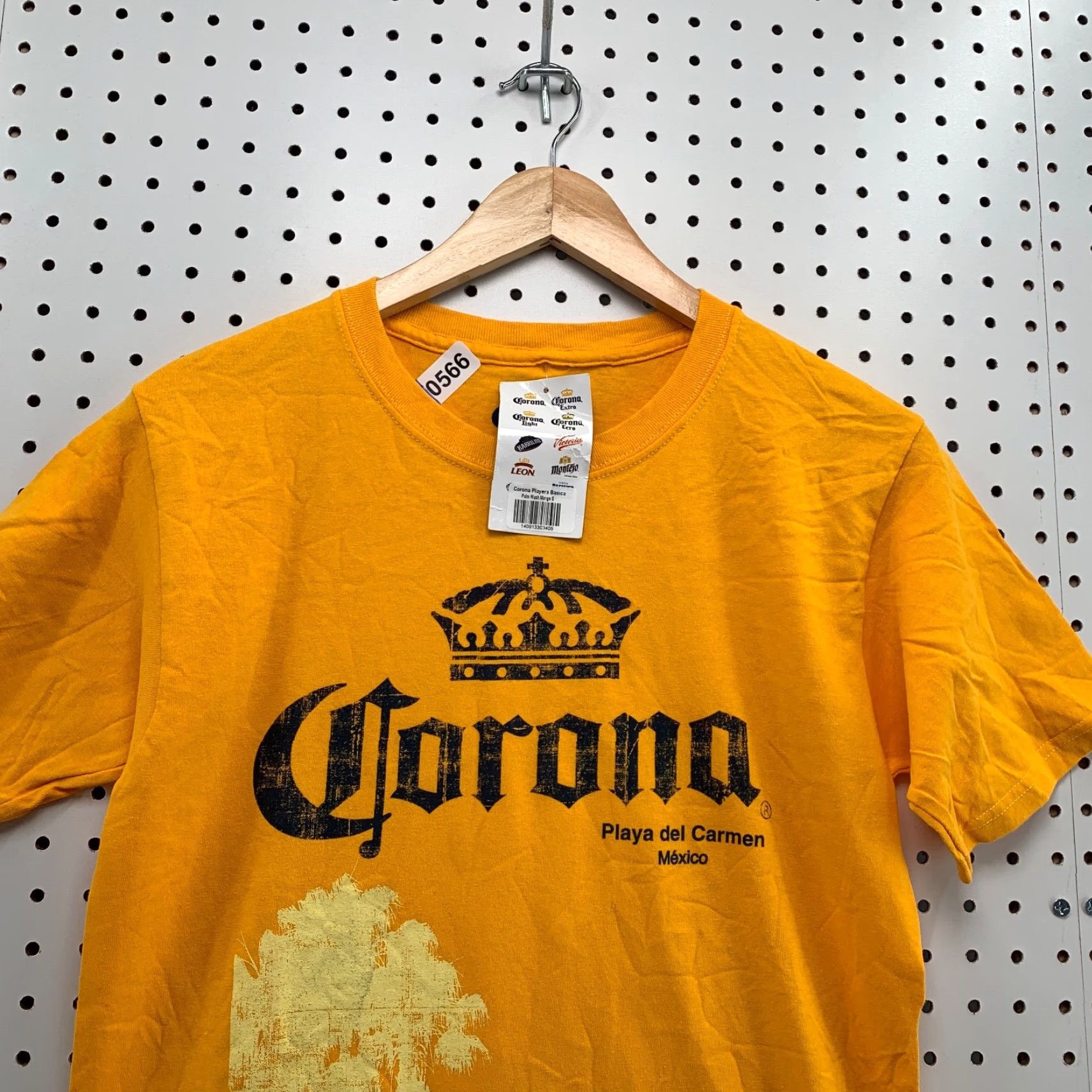 Spell NEW Corona Beer Shirt Mens Small Yellow Short Sleeve Spell Out 17x28 Size US S / EU 44-46 / 1 - 4 Thumbnail