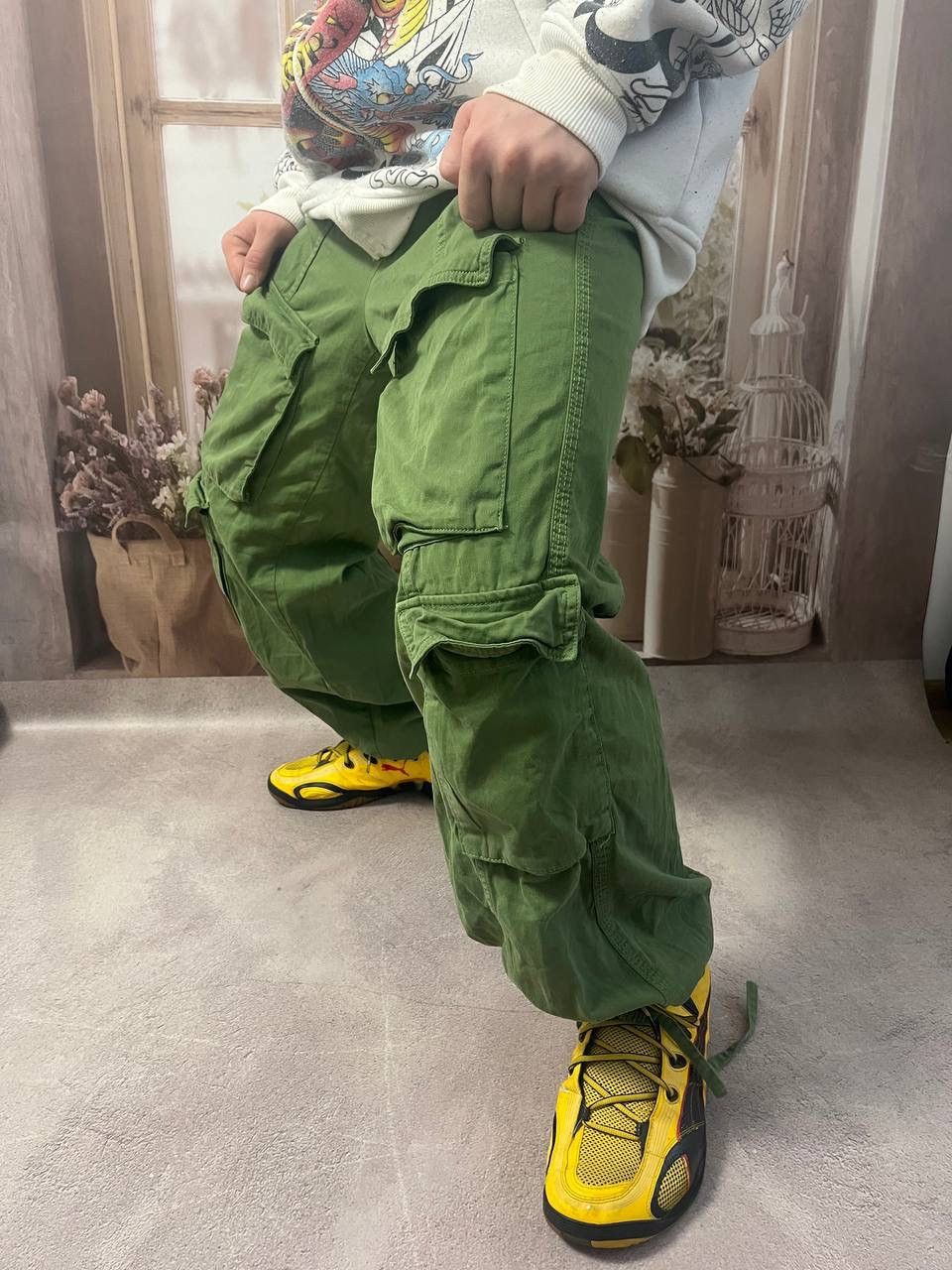 Vintage Dirty pants Faded Crash cargo thrashed y2k distressed jeans Size US 32 / EU 48 - 3 Thumbnail