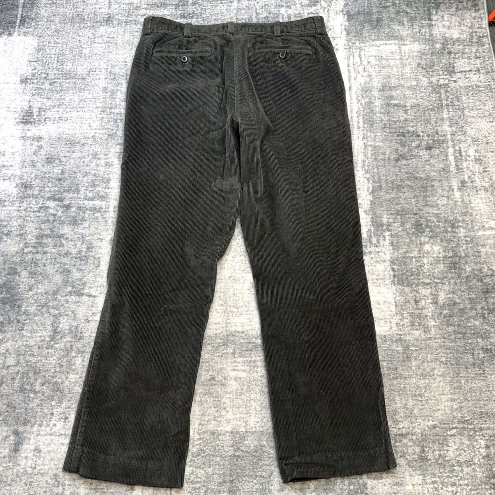 Vintage L.L. Bean Pants Men 34x30 Charcoal Gray Corduroy Stretch Flat Front Chino Pockets Vintage No Size US 34 / EU 50 - 5 Thumbnail