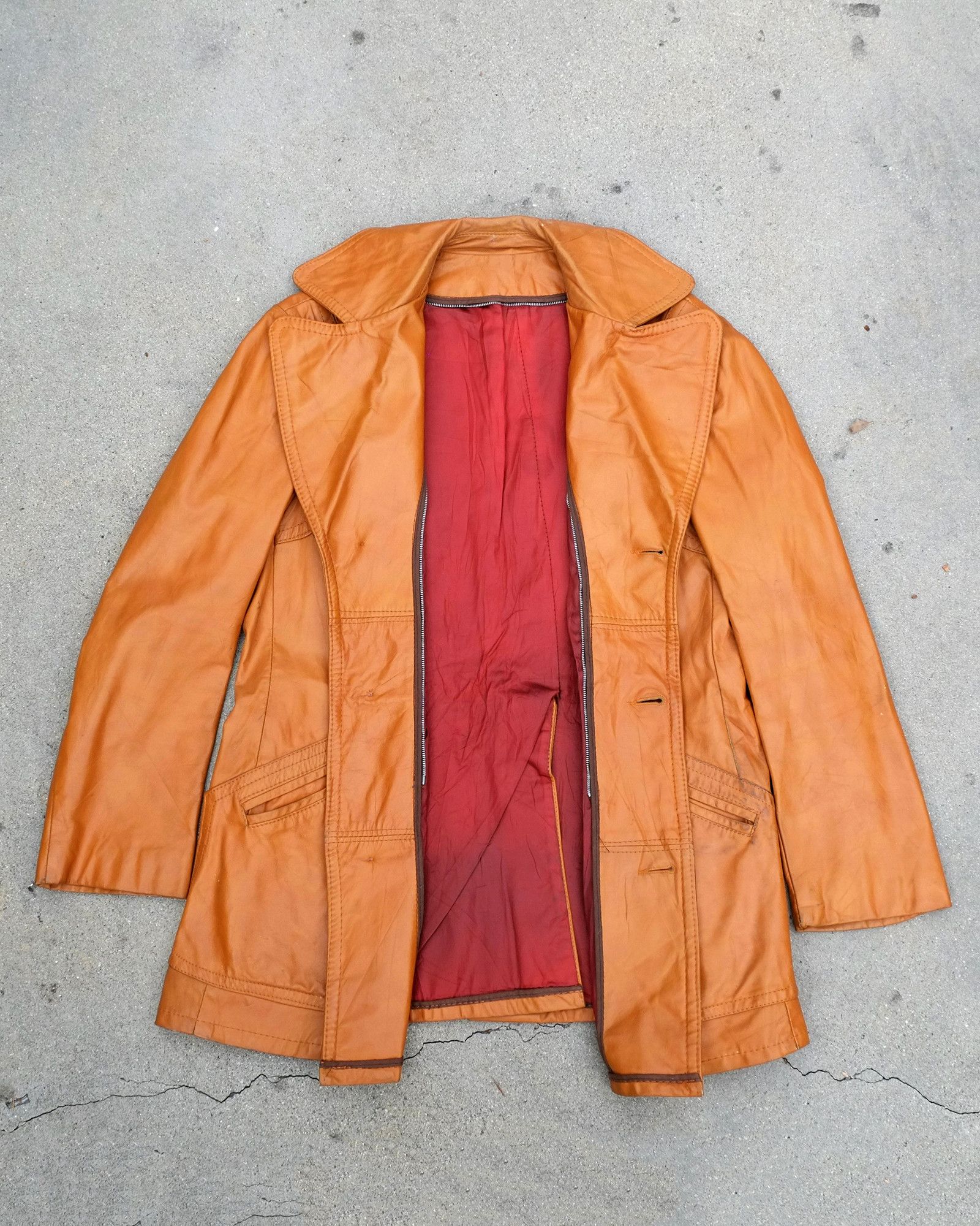 Classic Vintage 1970s Men's Leather Car Coat