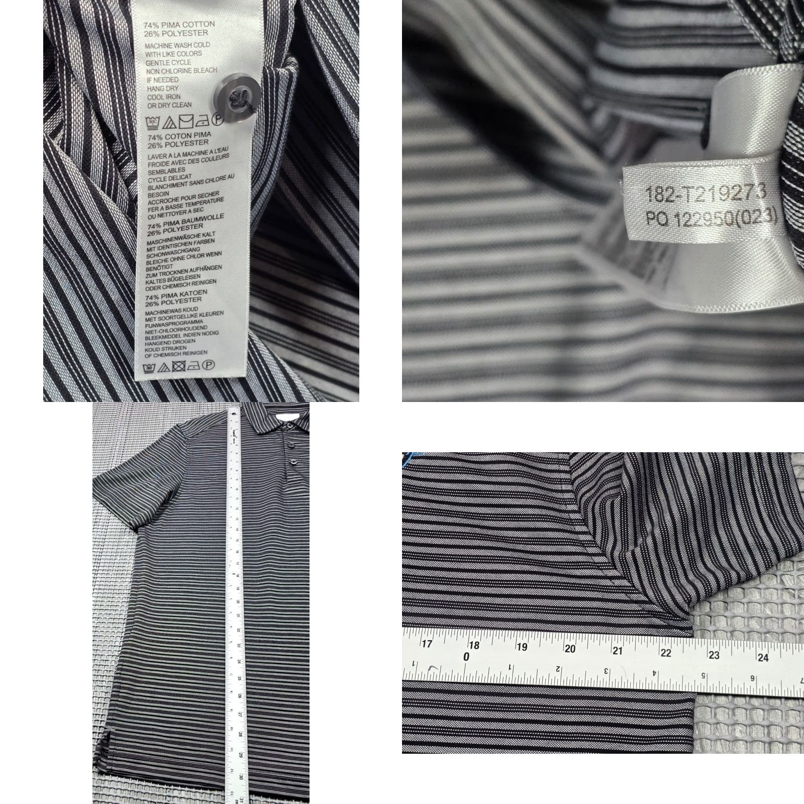 Tommy Bahama Tommy Bahama Polo Carolina Panthers Shirt Men L Gray Stripe Short Sleeve Stretch Size US L / EU 52-54 / 3 - 8 Thumbnail