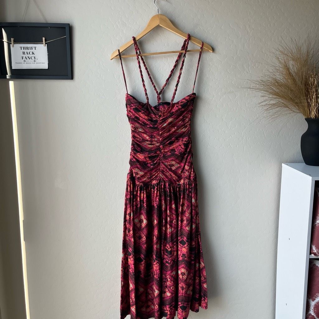 Ulla Johnson NEW Ulla Johnson Dress Marcella Wild Rose Pink Print Halter Size XS / US 0-2 / IT 36-38 - 8 Thumbnail