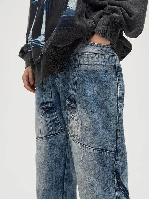 Jean Retro street hip-hop distressed jeans Size US 32 / EU 48 - 4 Thumbnail