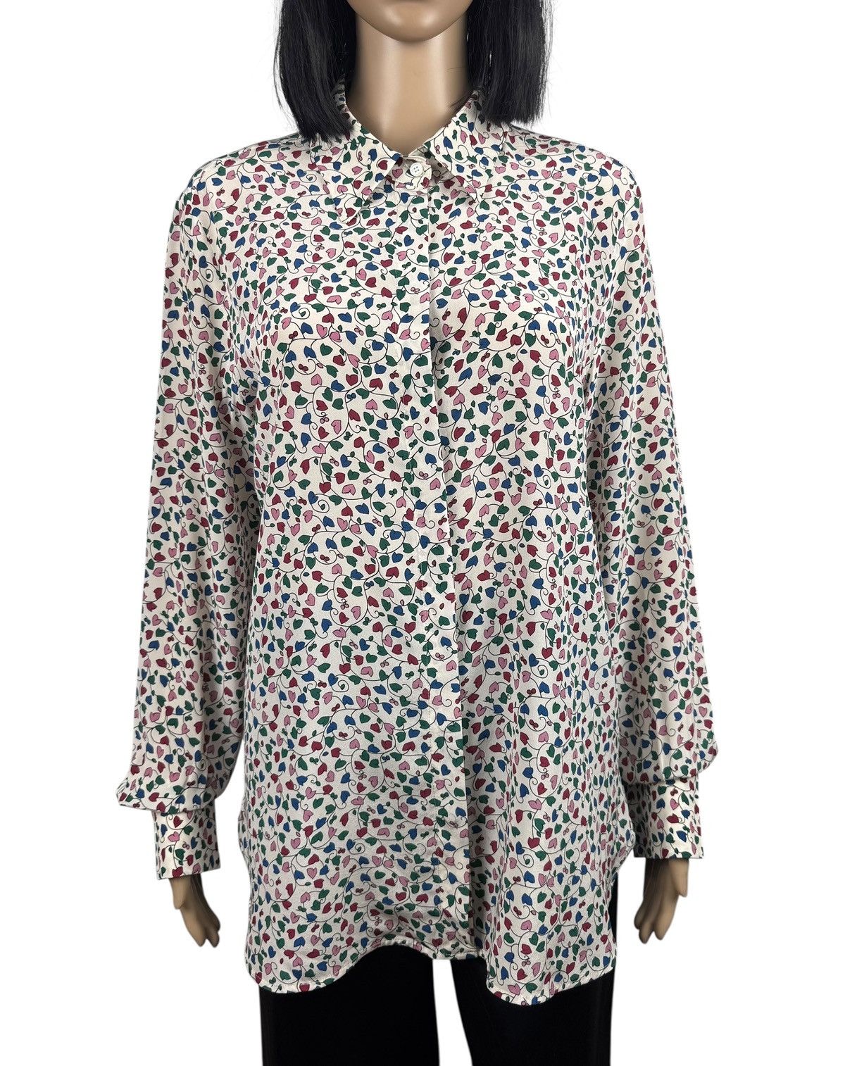 Weekend Max Mara Weekend Max Mara Silk Printed Collared Blouse Button Up Size XL / US 12-14 / IT 48-50 - 2 Thumbnail