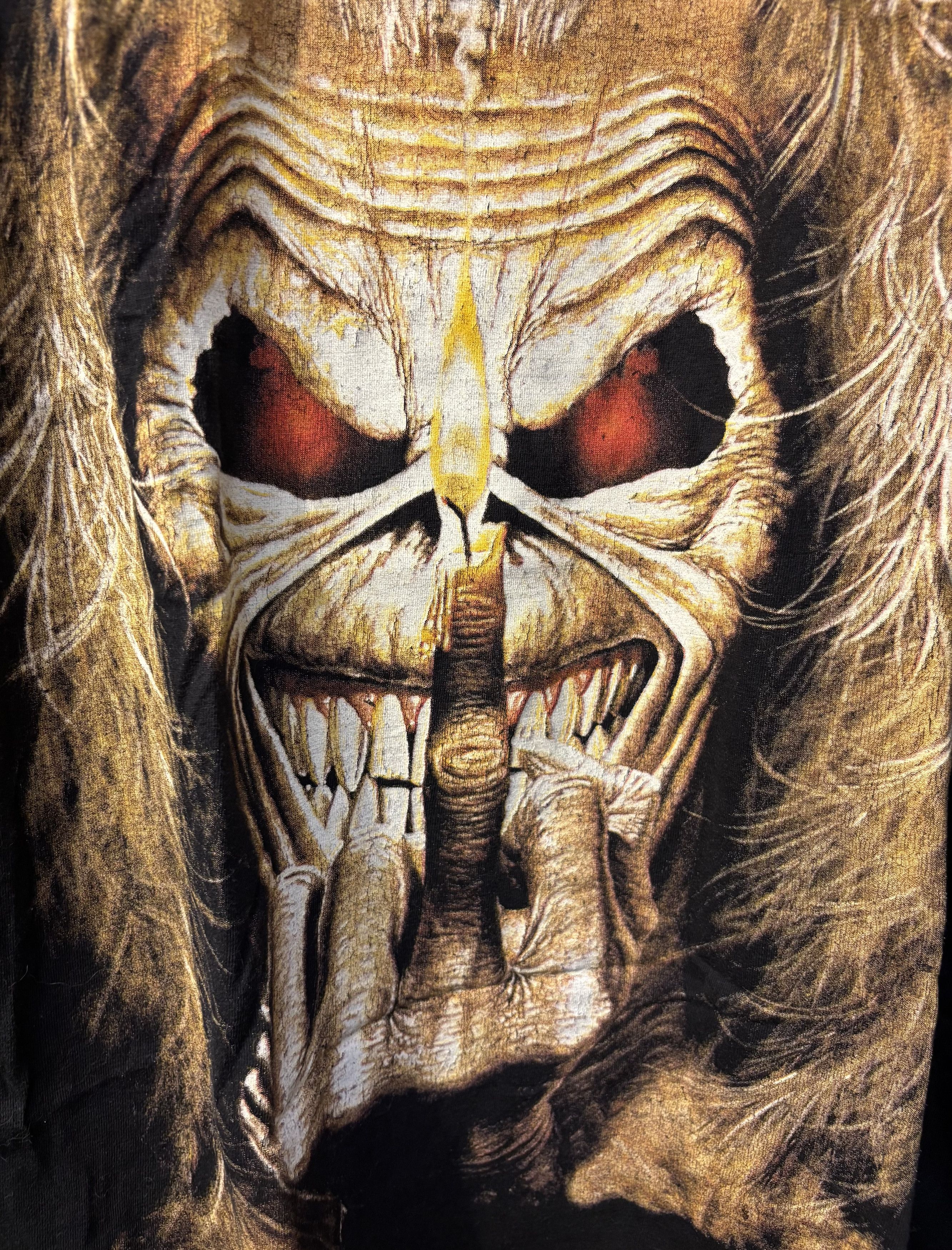 Iron Maiden Vintage 90s Iron Maiden middle finger t-shirt Size US XL / EU 56 / 4 - 4 Thumbnail