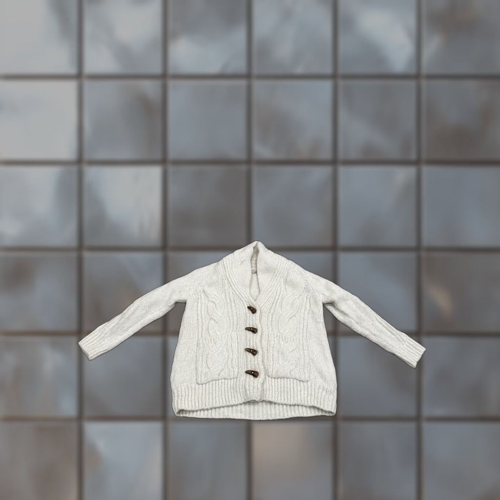 Faherty VINTAGE Faherty Cardigan XL Ivory Alpaca Wool Winter Sweater Women Size XL / US 12-14 / IT 48-50 - 1 Thumbnail