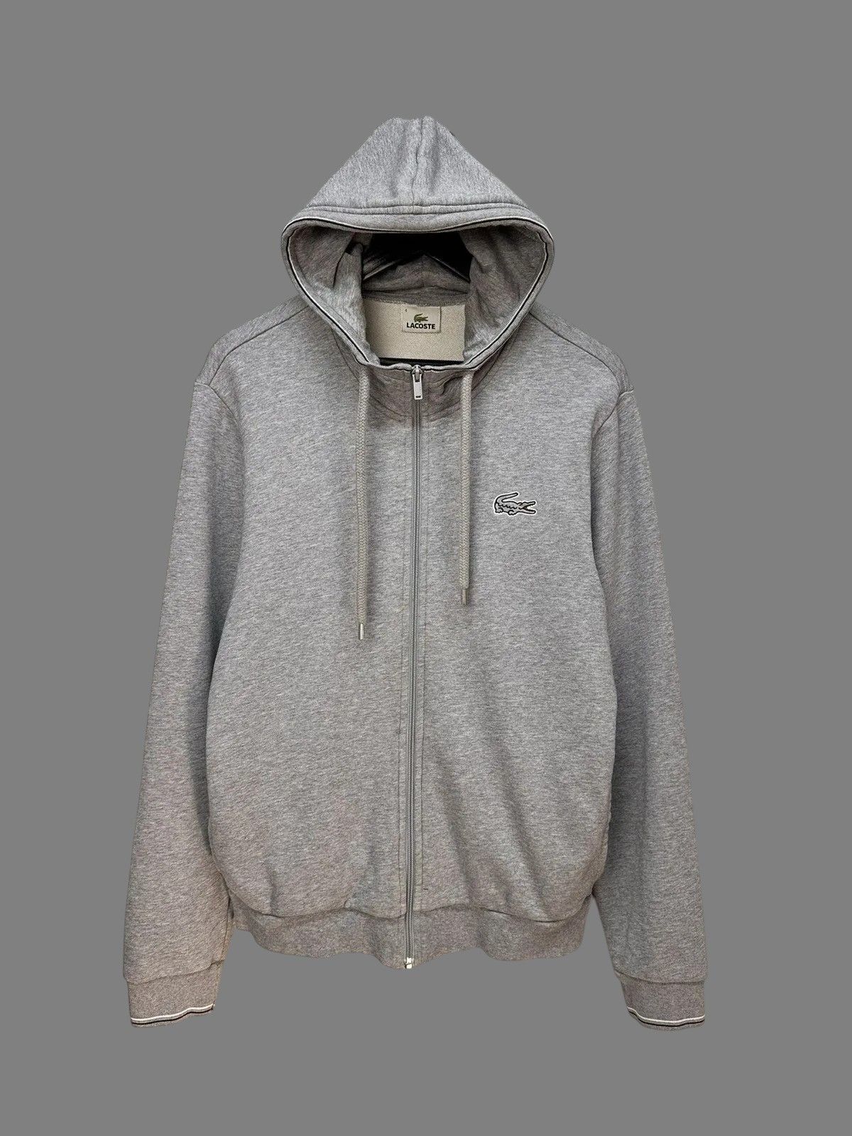 Vintage Lacoste Vintage Grey Zip Hoodie Sk8 France Polo Style Size US L / EU 52-54 / 3 - 3 Thumbnail