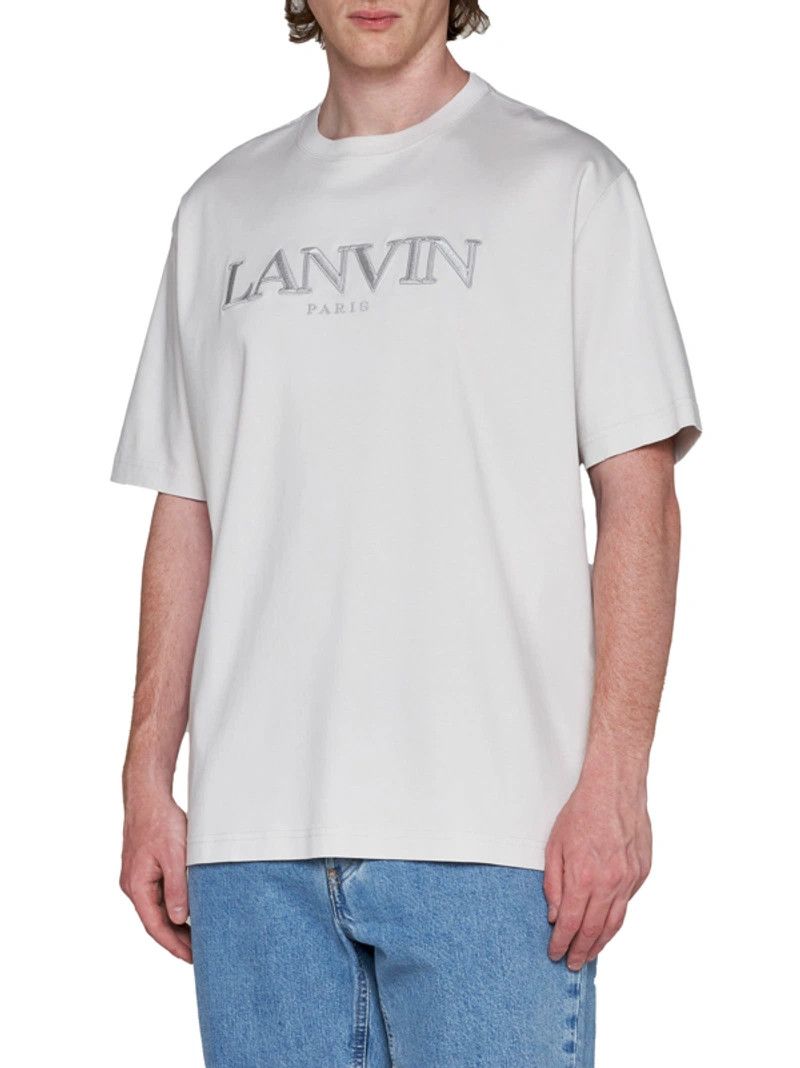 Lanvin Grey Embroidered Logo Oversized T-shirt Size US M / EU 48-50 / 2 - 2 Thumbnail