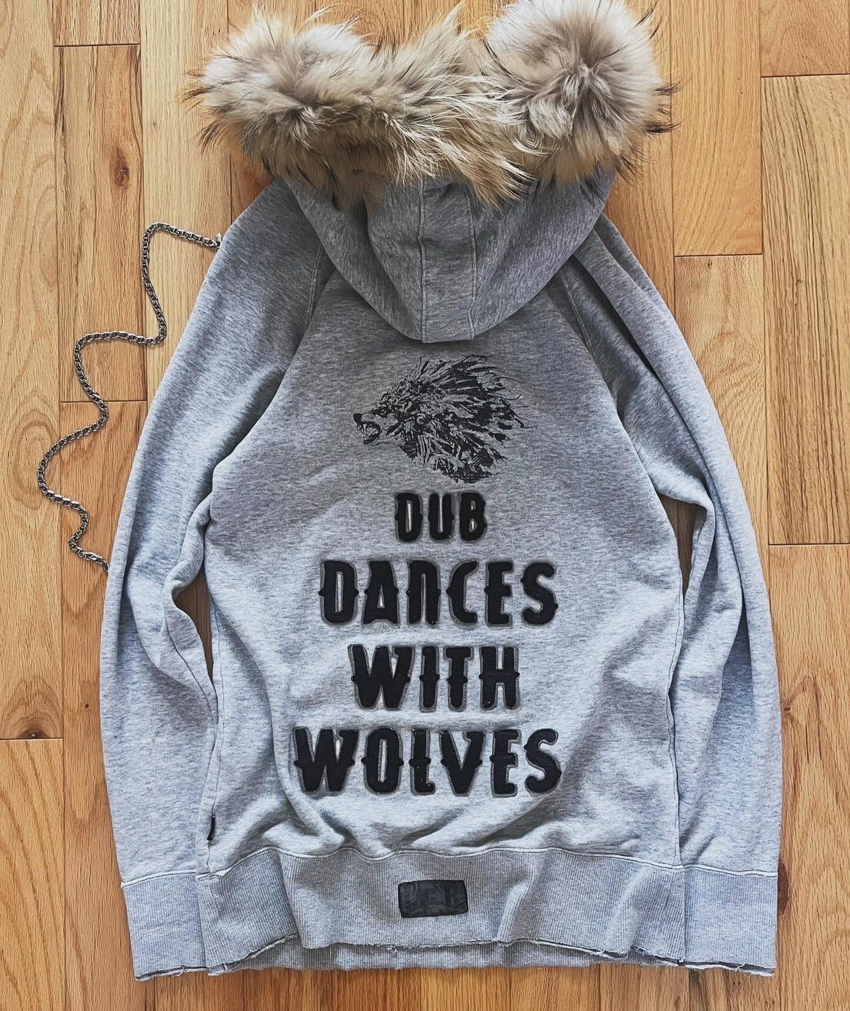 Wolf fur hoodie sales