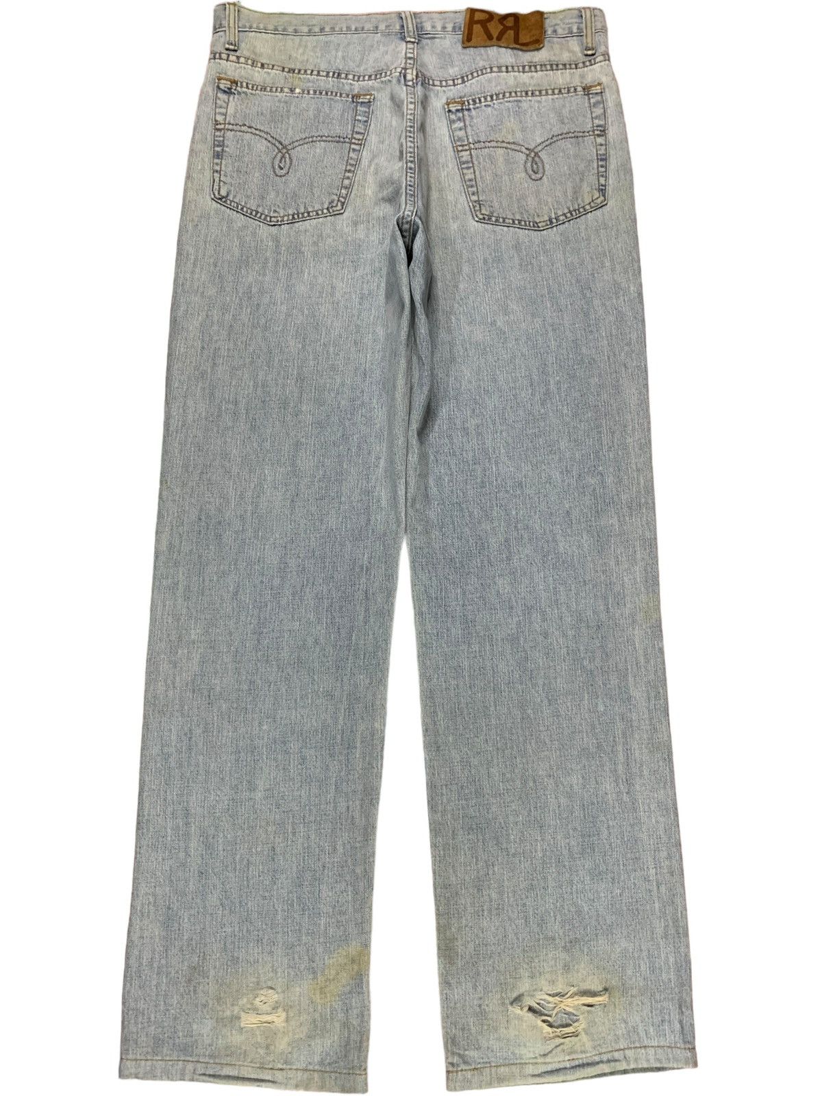 Polo Ralph Lauren Vintage / Y2K RRL Ralph Lauren Mud Wash Distress Loose Jeans Size US 33 - 2 Thumbnail