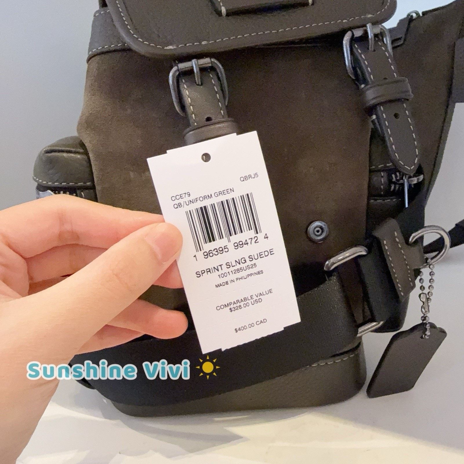 Coach NWT Coach Sprint Sling Pack Uniform Green Suede CCE79 Size ONE SIZE - 5 Thumbnail