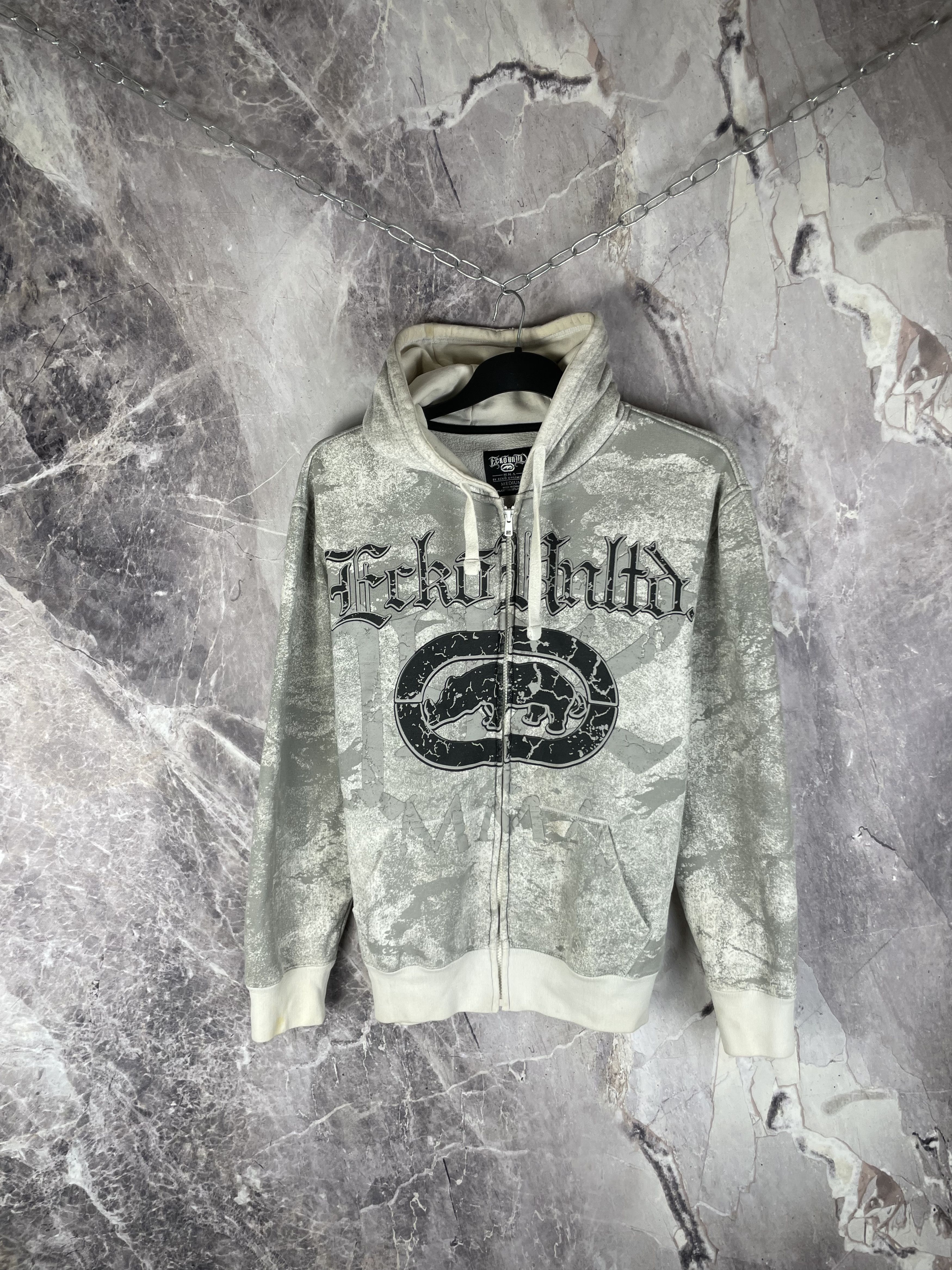 Ecko Unltd. CRAZY ECKO UNLTD FULL PRINTED VINTAGE ZIP UP BOXY HOODIE Size US M / EU 48-50 / 2 - 2 Thumbnail