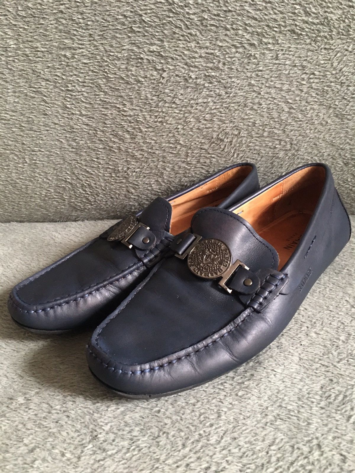 Balmain BALMAIN Leather Loafers Flats Navy Blue EU 42 Size US 9 / EU 42 - 3 Thumbnail