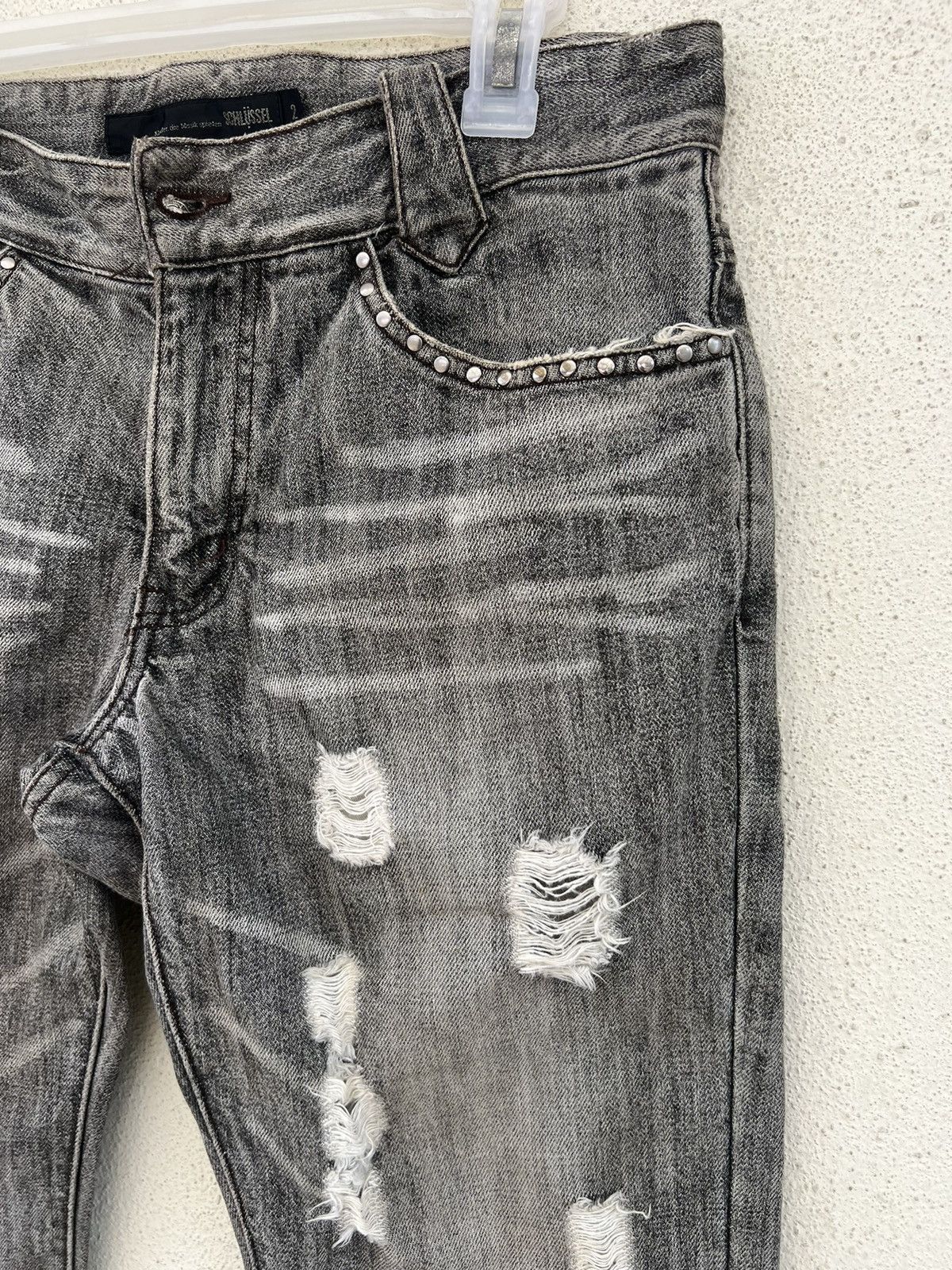 Schlussel Vintage Schlussel Japan Ripped Distressed Denim Grey Jeans Size US 31 - 11 Thumbnail