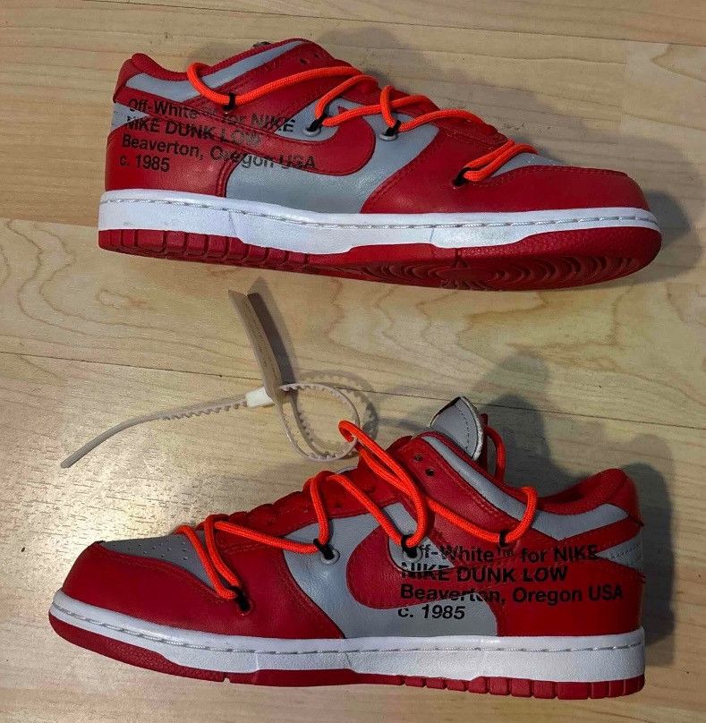 Nike × Off-White Off White Nike Dunk Low University Red size 5.5 Size US 5.5 / EU 38 - 7 Thumbnail