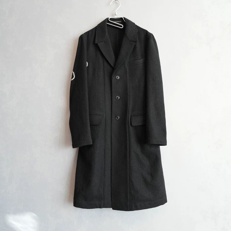 Yohji Yamamoto Yohji Yamamoto Yohji Yamamoto Wool Coat with Print Design Size US M / EU 48-50 / 2 - 2 Thumbnail