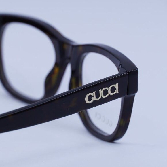 Gucci Gucci GG1796O 002 Eyeglasses Dark Havana 52mm Square Frame Size ONE SIZE - 4 Thumbnail