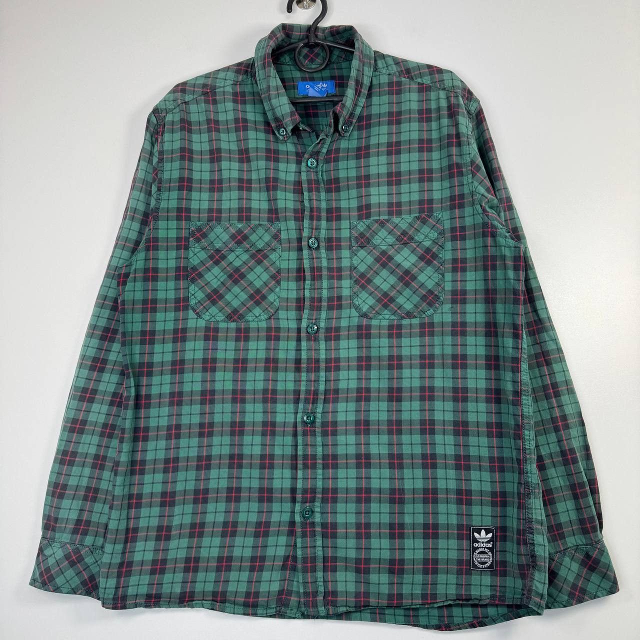 Adidas Adidas Originals Check Shirt Green Plaid Button Up Size L Size US L / EU 52-54 / 3 - 1 Thumbnail