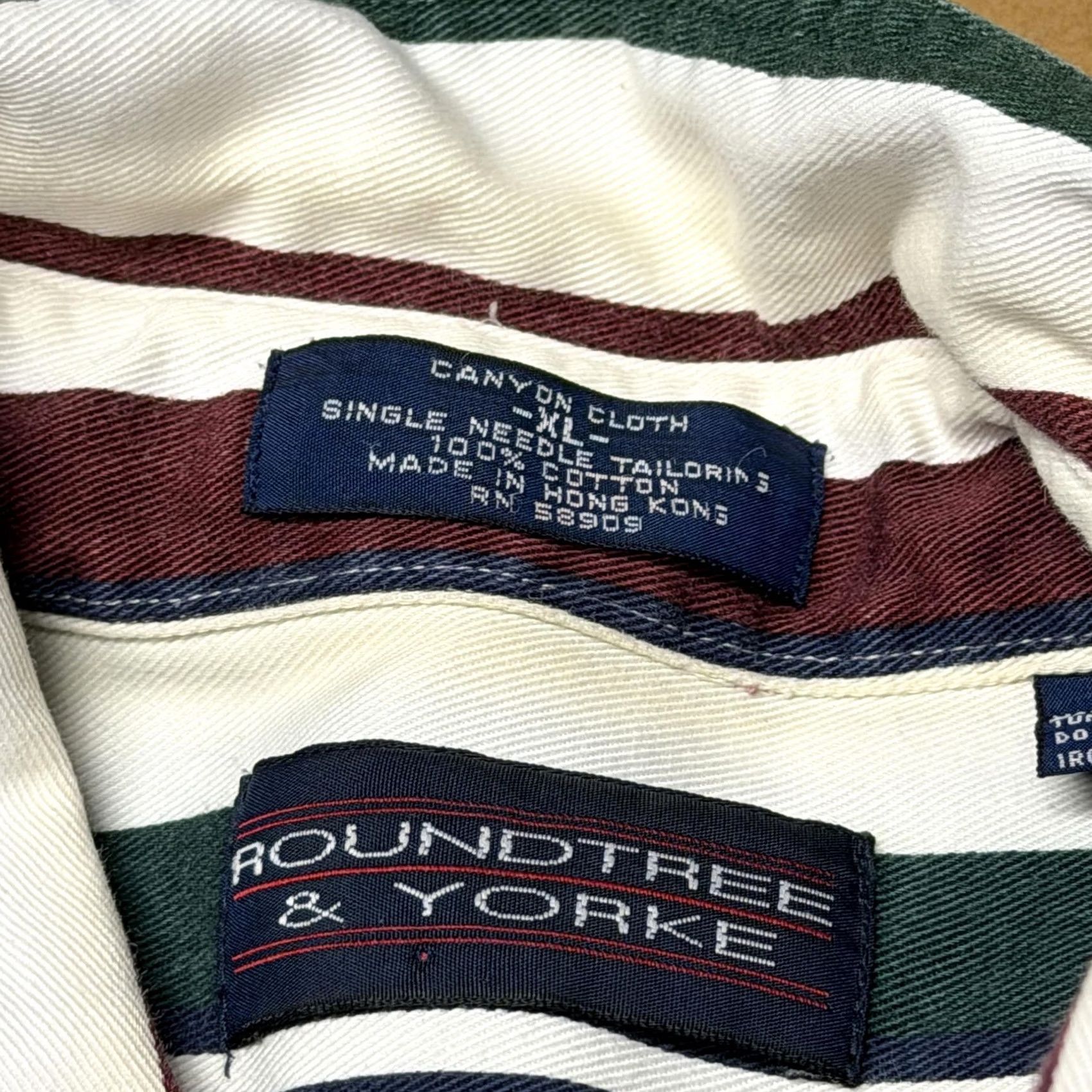 Roundtree & Yorke VINTAGE Roundtree & Yorke Shirt Mens XL Striped Long Sleeve Hong Kong 90s Size US XL / EU 56 / 4 - 4 Thumbnail