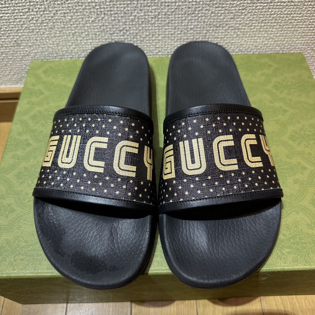 Gucci GUCCI slide sandal GUCCY SEGA logo font black 10 used Size US 10 / EU 43 - 8 Thumbnail