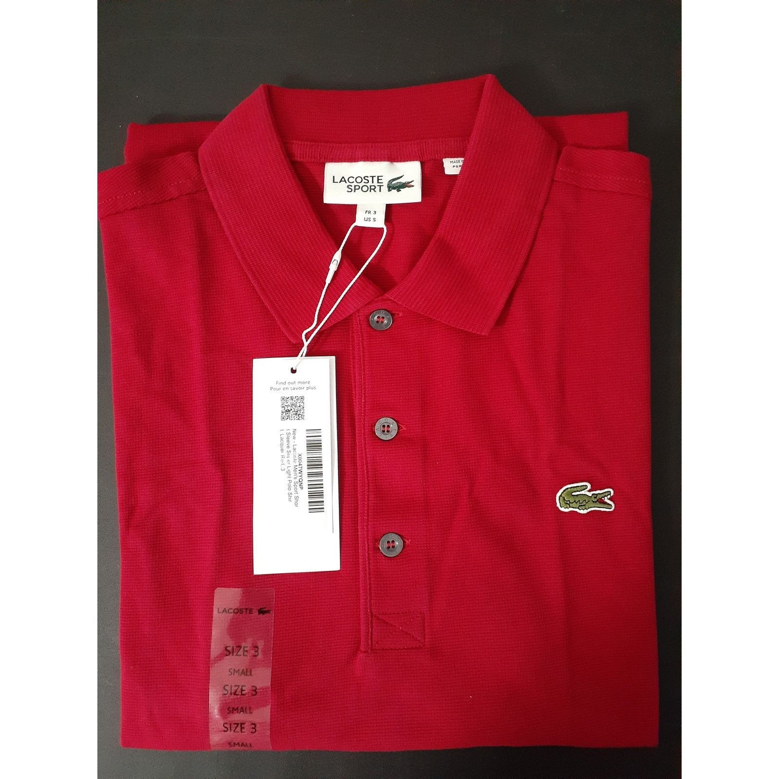 Lacoste Lacoste Mens Sport Short Sleeve Super Light Polo Shirt Red S Size US S / EU 44-46 / 1 - 2 Thumbnail