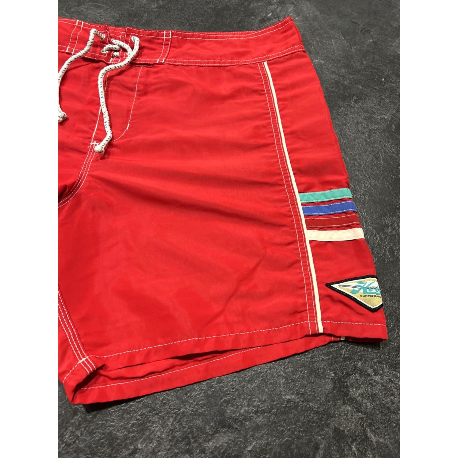 Vintage Hobie Board Shorts 38 Red Stripes Classic Hobie 38 Men Surfing Board Shorts Red Stripes Adult Regular Men's Garment Bottom Nylon Polyester 100% Nylon Size US 38 / EU 54 - 2 Thumbnail