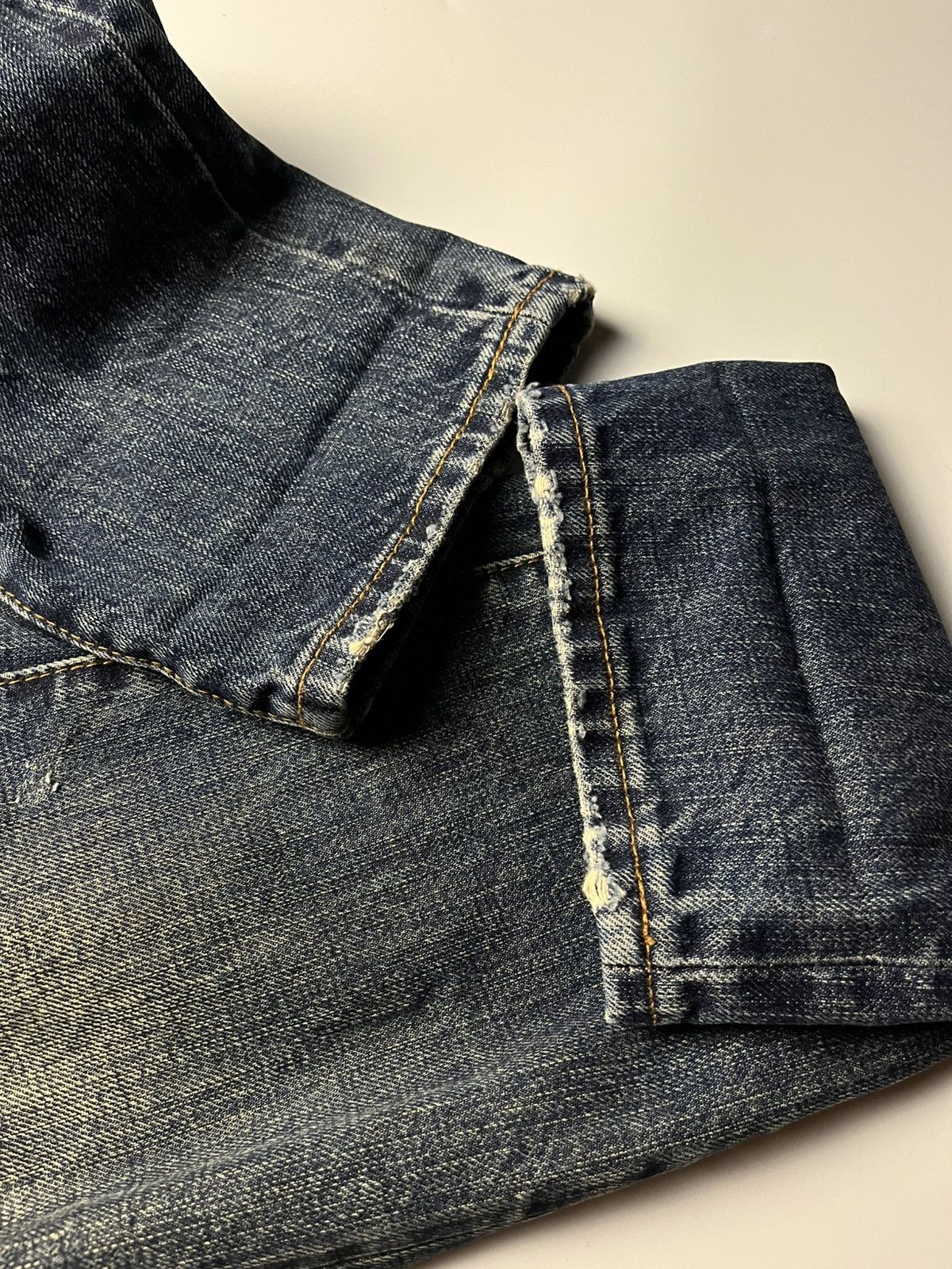 Pure Blue Japan Pure Indigo Gritty Selvedge Denim Jeans 14oz Size US 31 - 16 Thumbnail