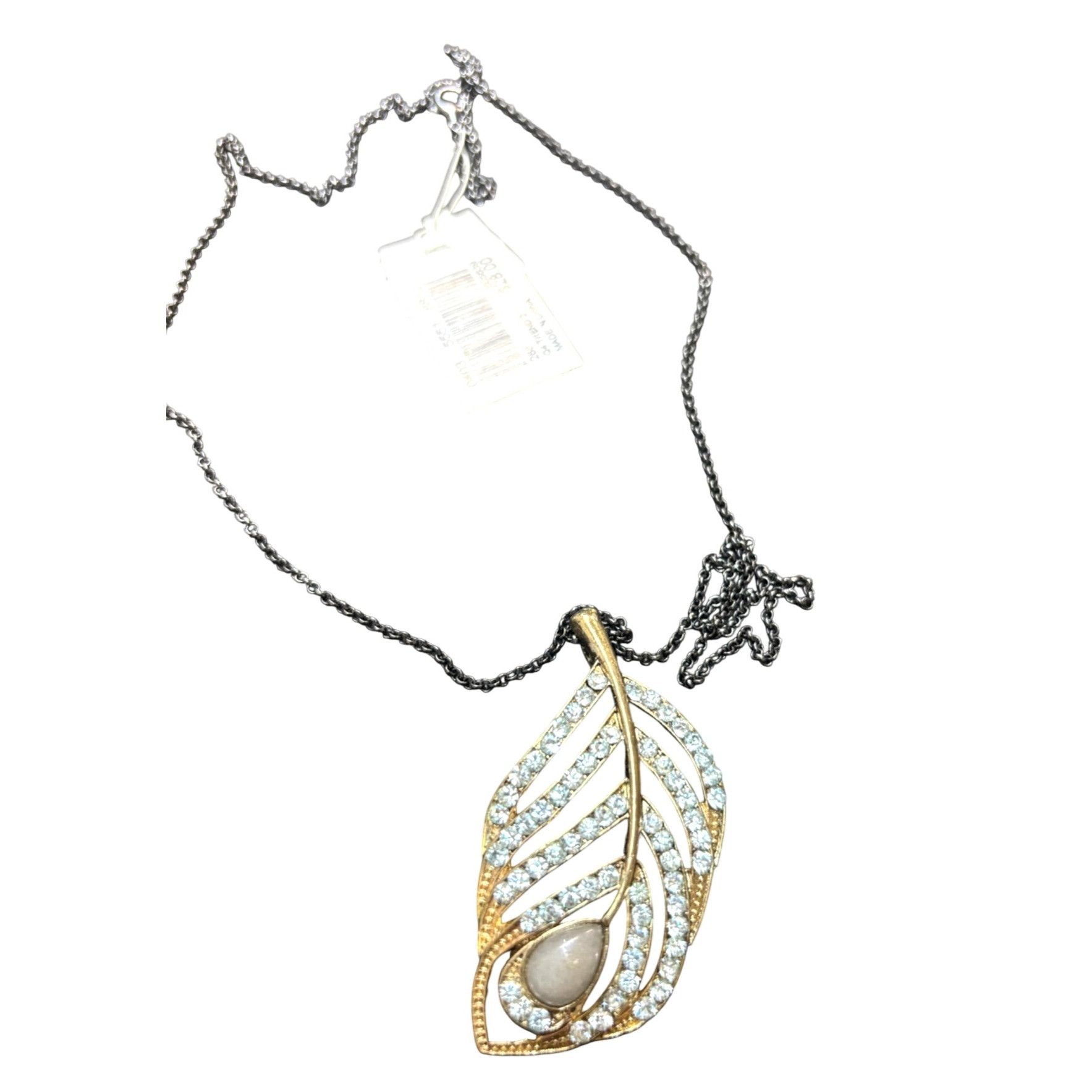 Other Crystal Leaf Gold-tone Pendant Necklace, 14" drop Size ONE SIZE - 1 Thumbnail