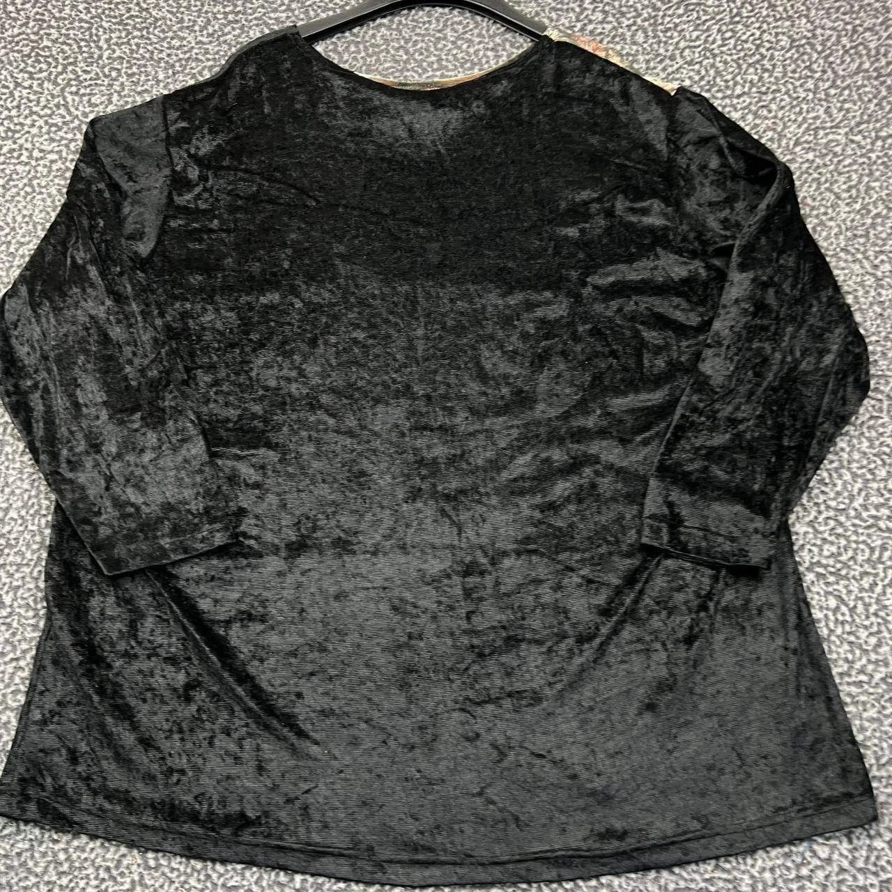 Other Vintage Kathryn Deene Top 22/24 Floral Velvet Crew Neck Size 4XL / US 24-26 - 7 Thumbnail