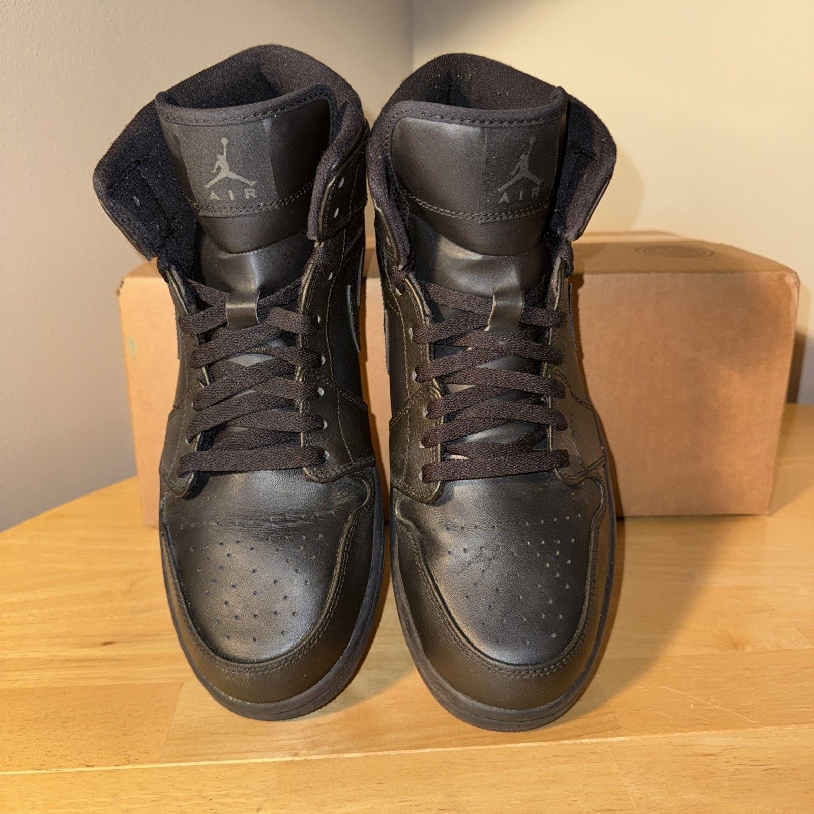 Nike Size 11.5 Air Jordan 1 Mid Triple Black No Box Size US 11.5 / EU 44-45 - 3 Thumbnail