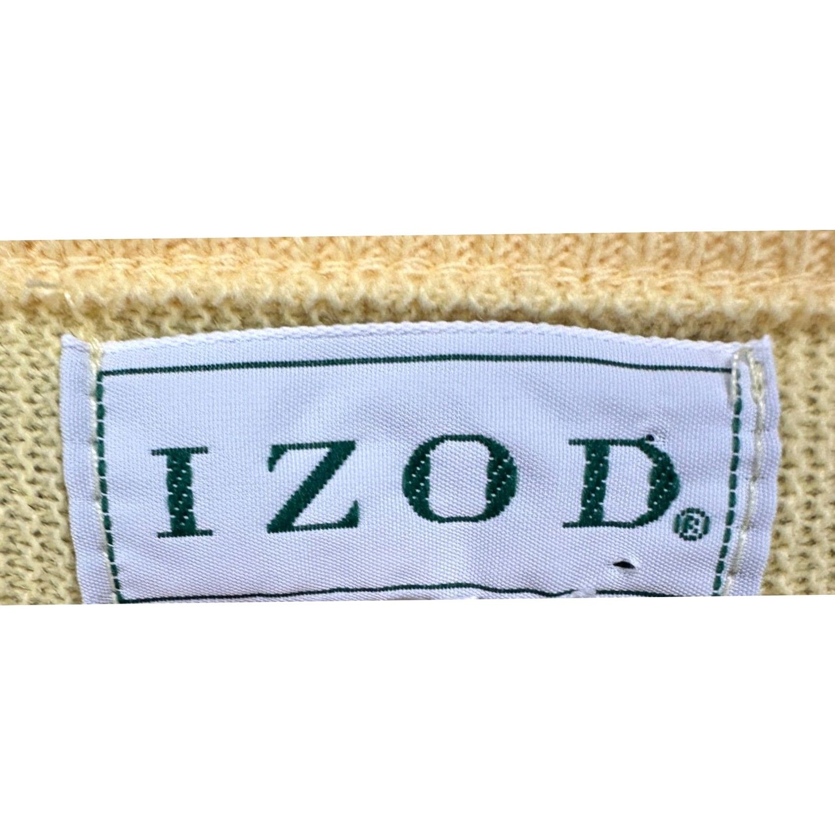Izod VINTAGE Izod Sweater V-Neck Mens XL Yellow Pullover Long Sleeve Knit Pullover Breathsable 90s Preppy Men's Sweater Size US XL / EU 56 / 4 - 4 Thumbnail