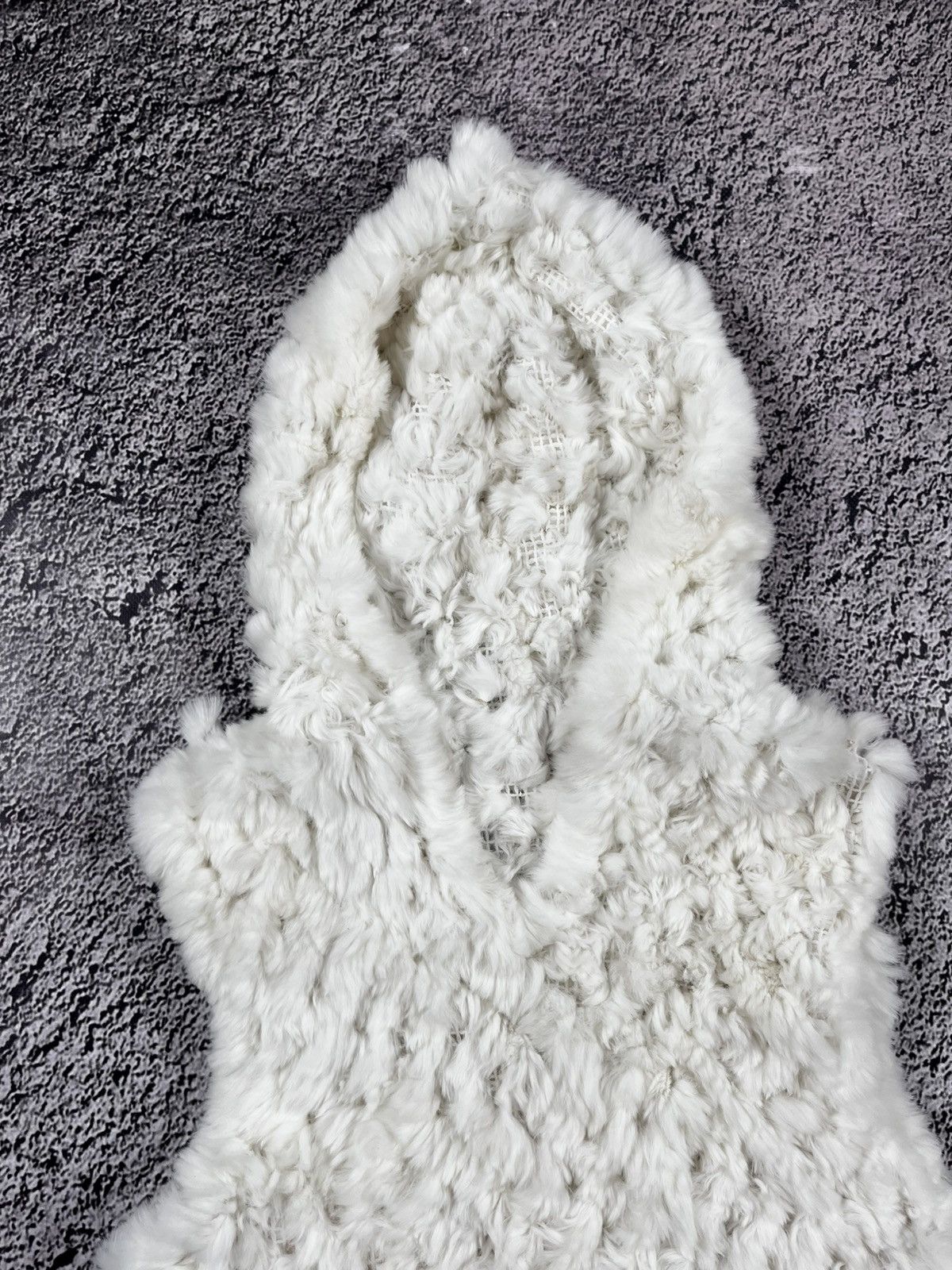 Japanese Brand Vintage Y2K mesh fuzzy sleeveless hoodie avant garde style Size S / US 4 / IT 40 - 2 Thumbnail