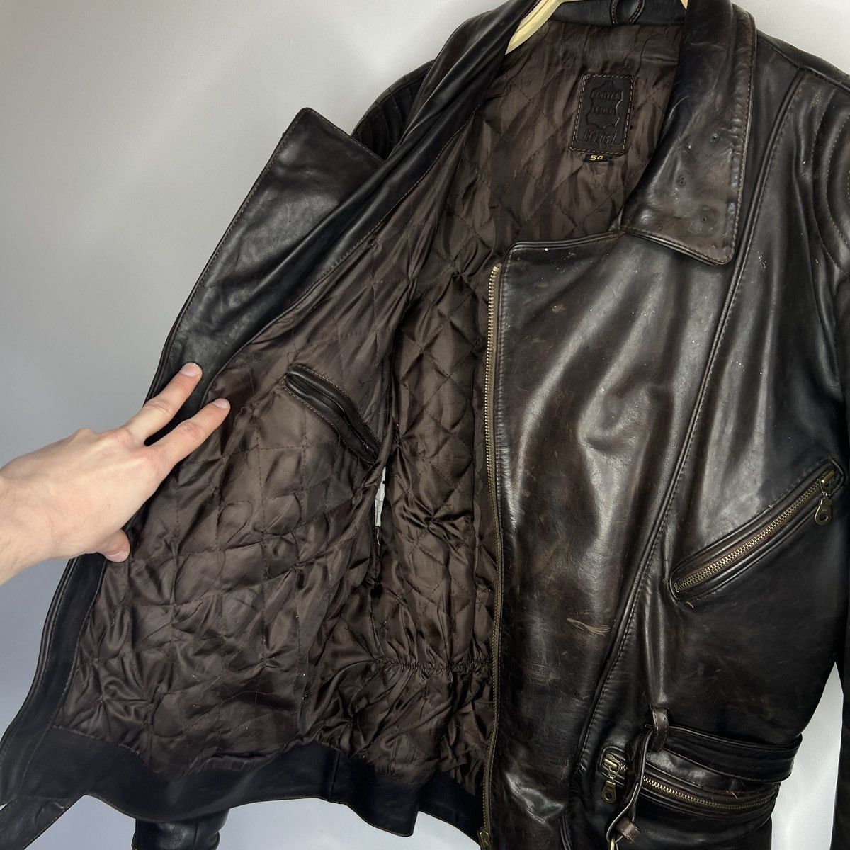 Vintage Moto Vintage Racing Leather Jacket Ramones Biker 90s Punk Size US L / EU 52-54 / 3 - 7 Thumbnail