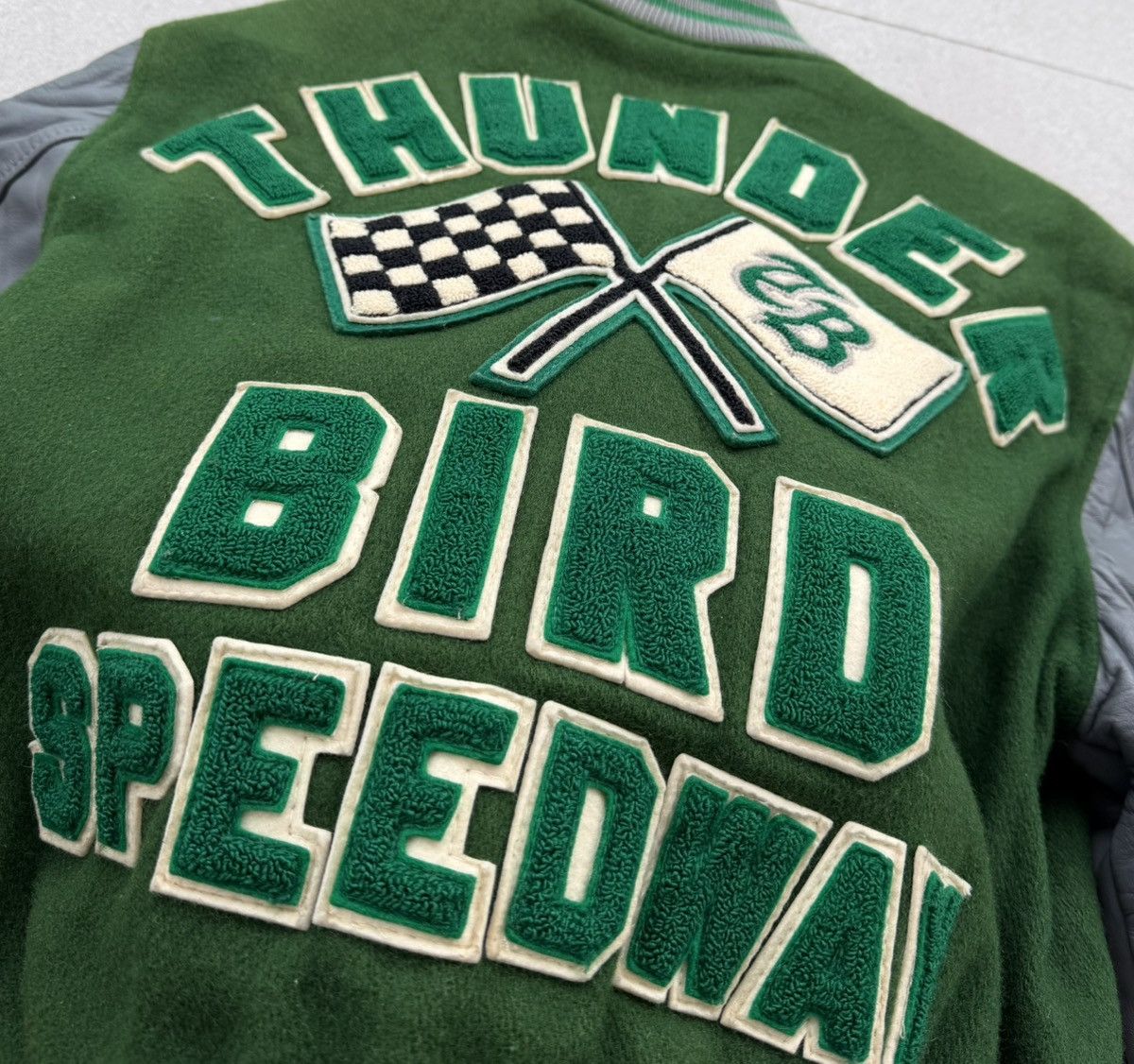 Vintage Vintage Thunder Bird Speedway Wool Leather Varsity Jacket Size US L / EU 52-54 / 3 - 2 Thumbnail