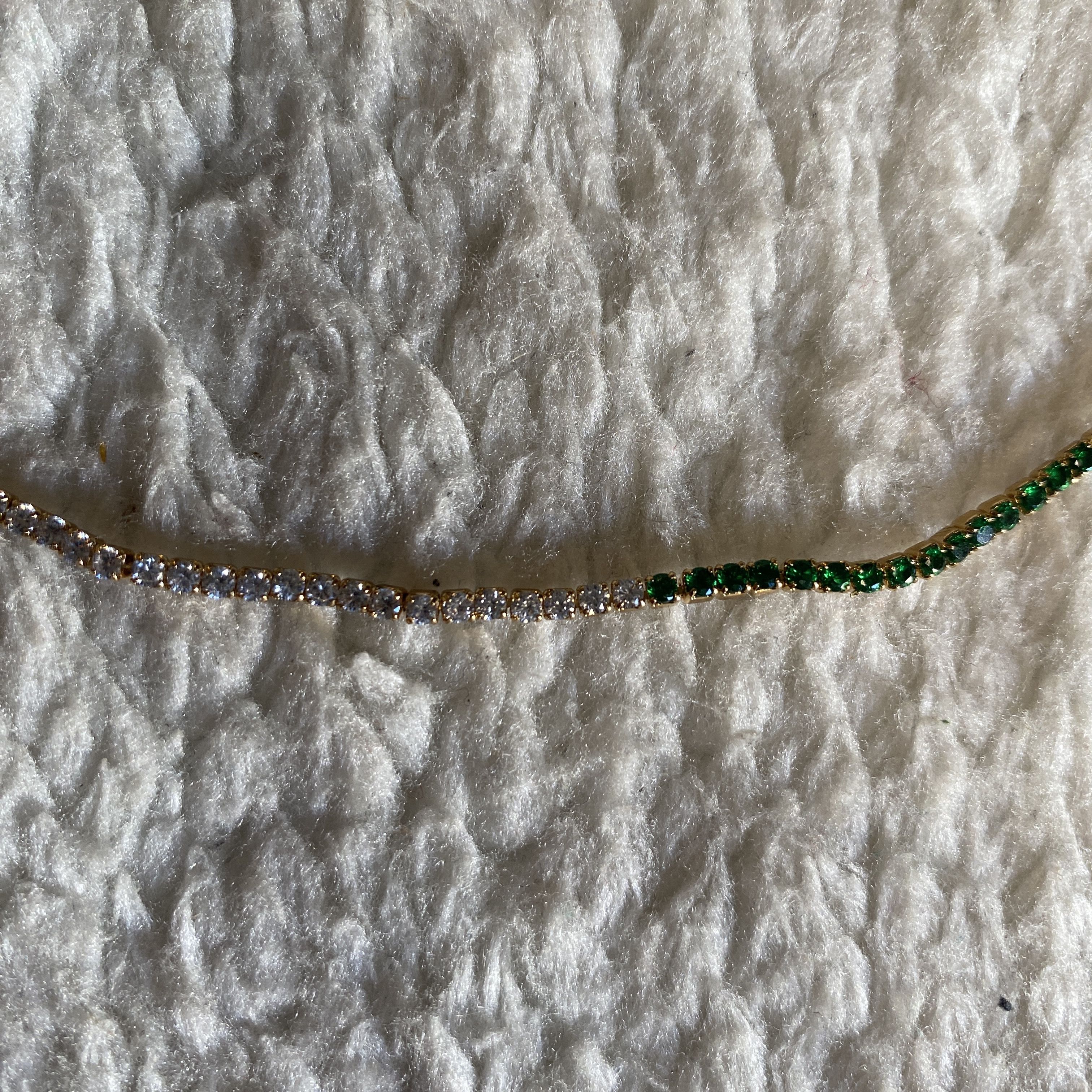 Forever 21 Forever 21 Green & Clear CZ Tennis Choker Necklace Size ONE SIZE - 12 Thumbnail