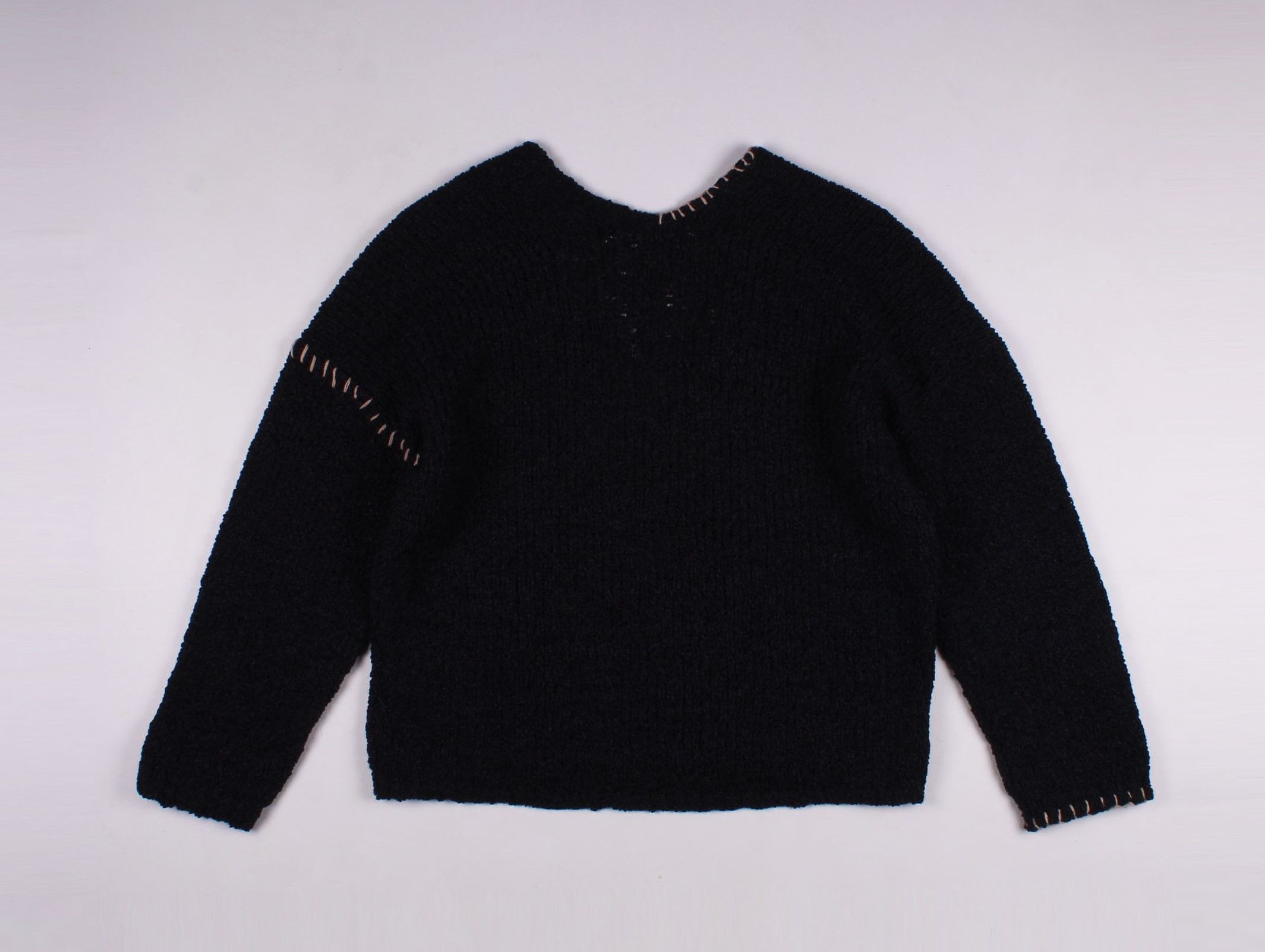 Other TELA Knitted Navy Oversized V-neck Grunge Sweater Jumper Size M / US 6-8 / IT 42-44 - 10 Thumbnail